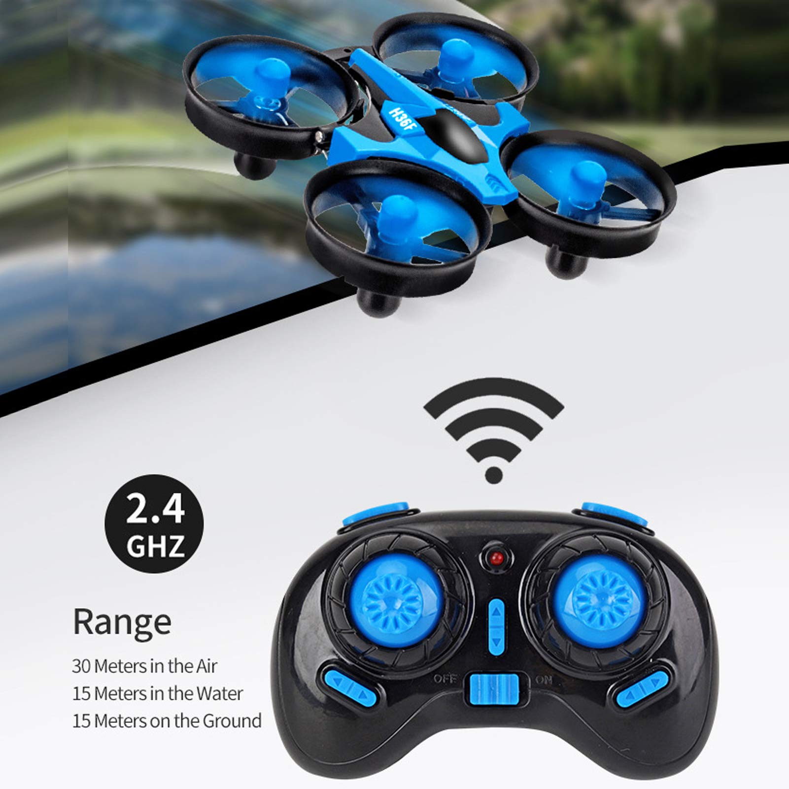 GOTOTOP - 3 en 1 RC Drone Mini RC Drone Juguete Flip Modo sin cabeza Tierra Agua Barco Eléctrico Control Remoto Niños Juguete