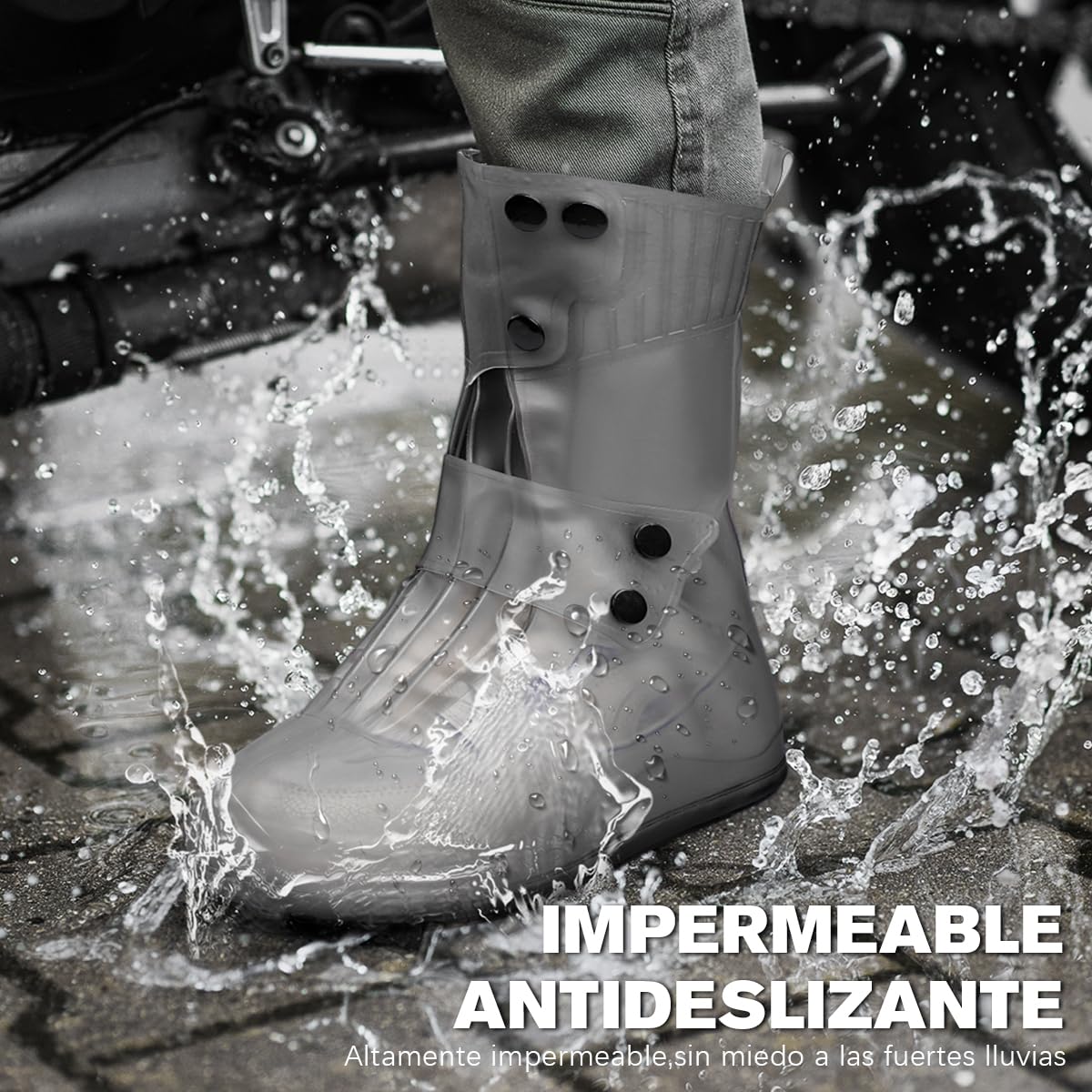 Cubre Zapatos Impermeable, Cubrezapatos Impermeable silicona antideslizante, Reutilizables y plegables, Se pueden usar en climas lluviosos y nevados, Adecuadas para hombres y mujeres. (M （Gris）)