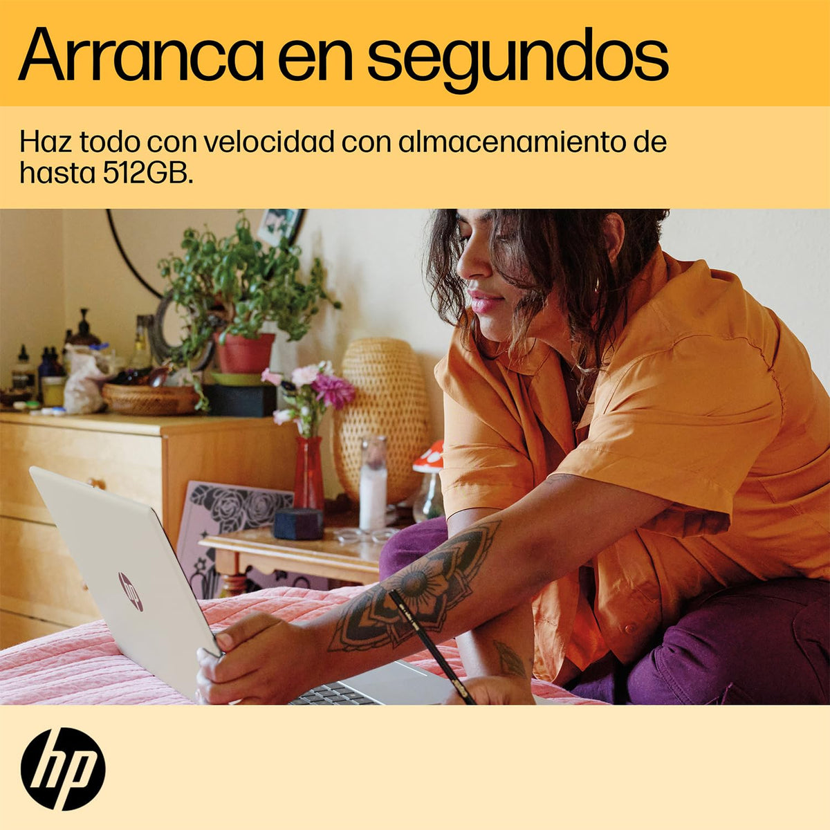 HP Laptop 15-fc0079la, AMD Ryzen 5, 8 GB, 512 GB SSD, 15.6, HD, Windows 11 Home, Teclado en Español, Garantía México, Plateado | Microsoft 365 Personal 12 Meses + Curso Multilenguajes