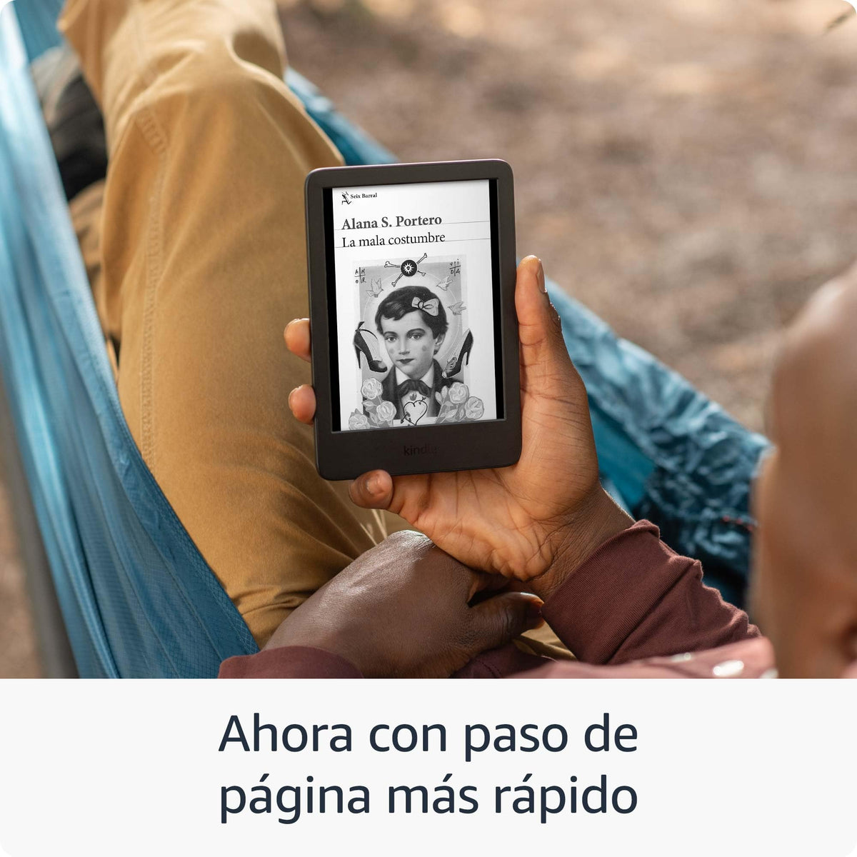 Amazon Kindle 16 GB (modelo más reciente): El Kindle más ligero y compacto, ahora con cambios de página más rápidos y mayor contraste, para una experiencia de lectura mejorada - Negro