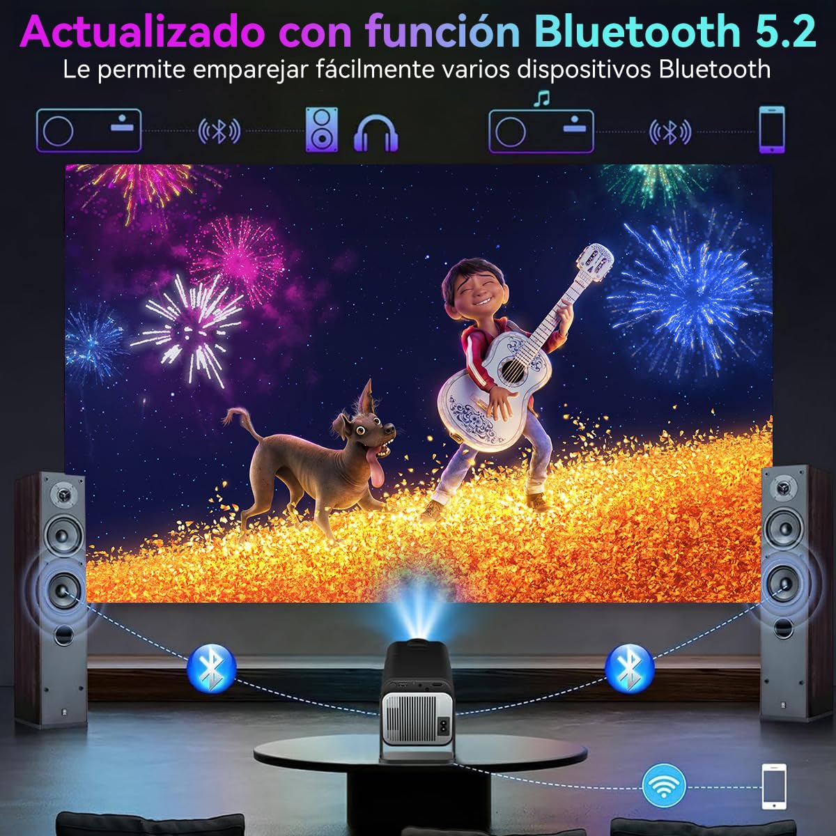 QYIKLPY Proyector 4K Portátil Netflix Oficial – Android 13
