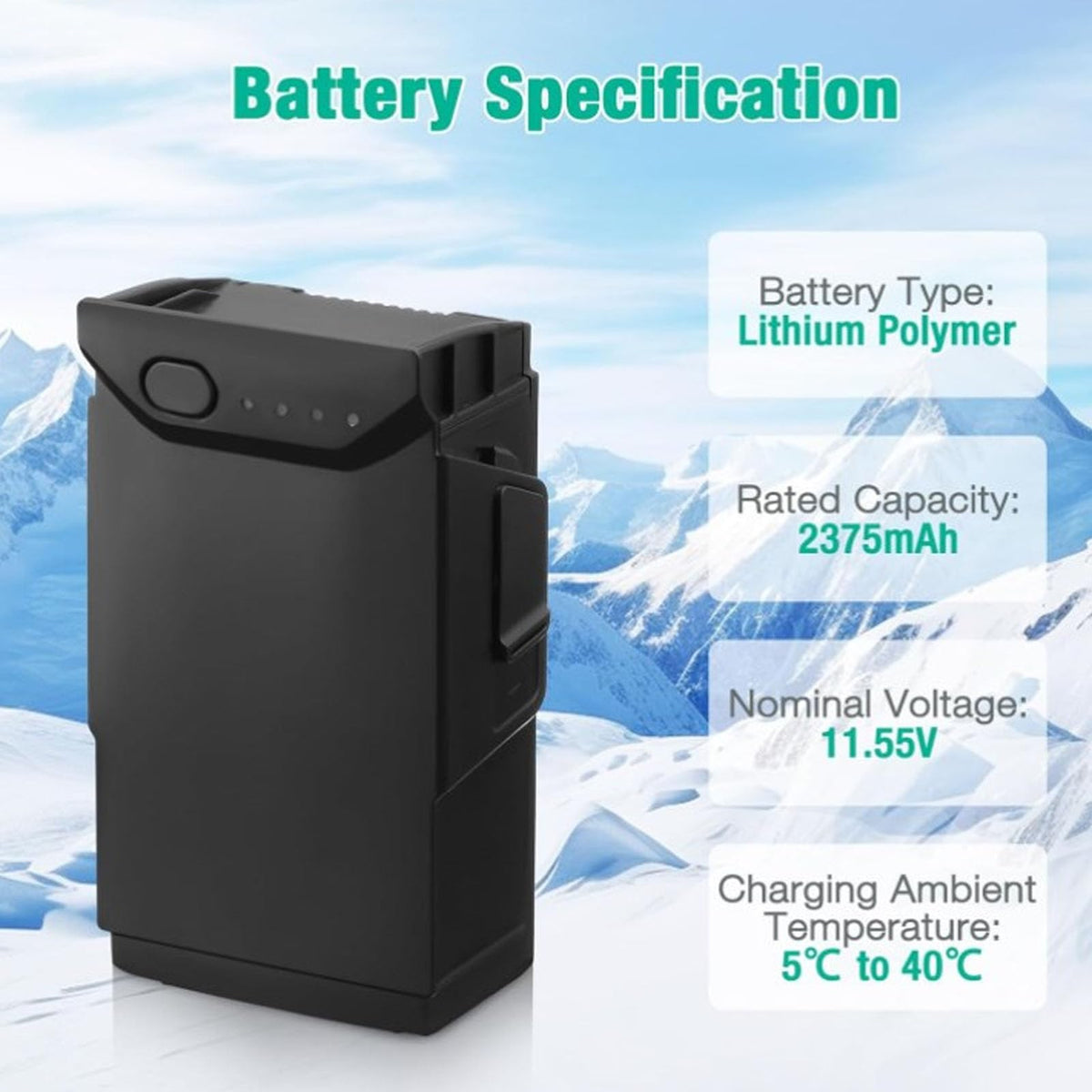 Batería de Vuelo Inteligente Original Mavic Air, Batería de Vuelo Inteligente para Mavic Air Drone Batería de Repuesto 2375 MAh 21 Min Tiempo de Vuelo para Mavic 2 Series Drone