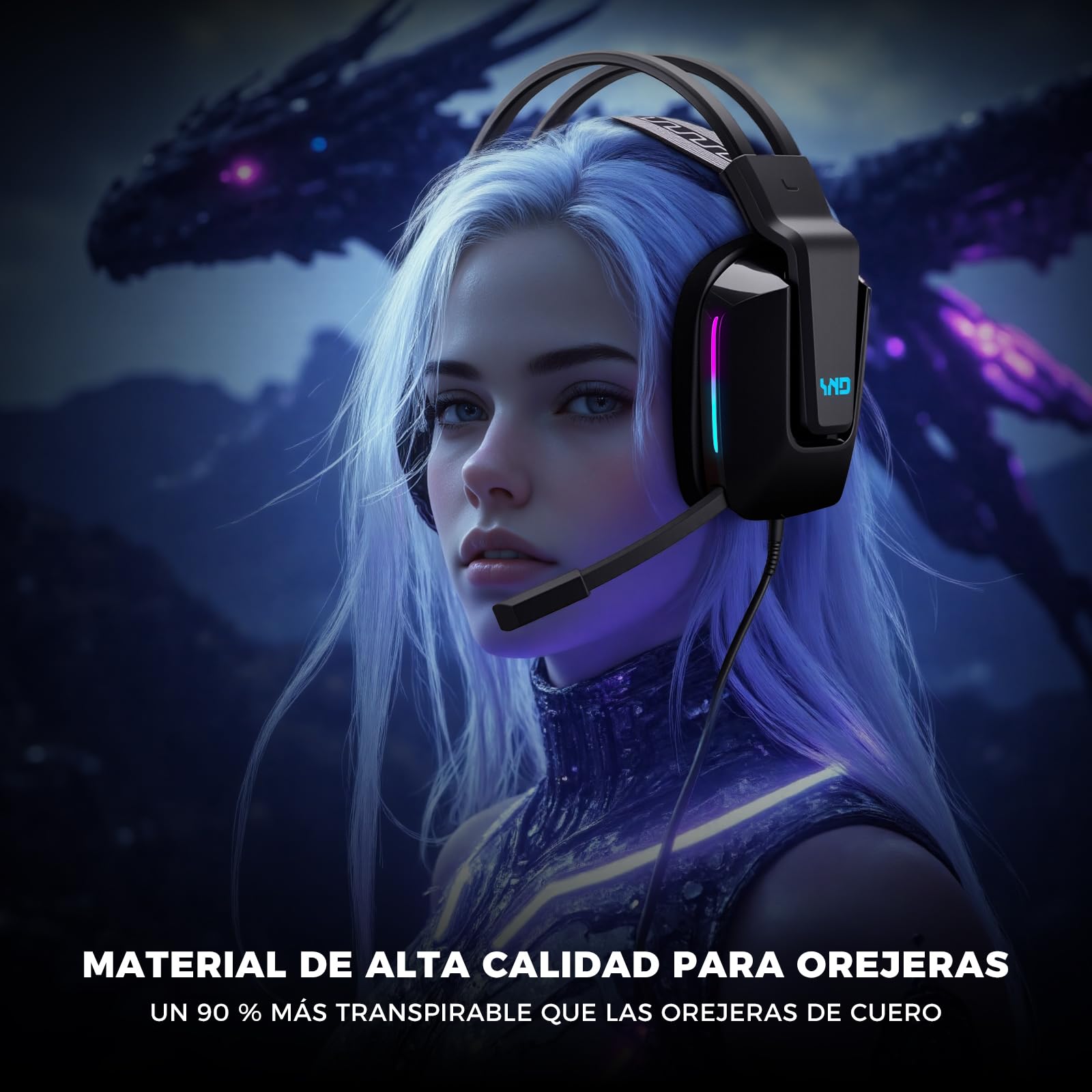 Audífonos de diadema, Audifonos con micronofono, 3.5mm Audio Jack, Almohadillas de espuma viscoelástica para los oídos, Audifonos Alambrico para Nintendo Switch Xbox Series X PS4 PS5 PC Mac, negro