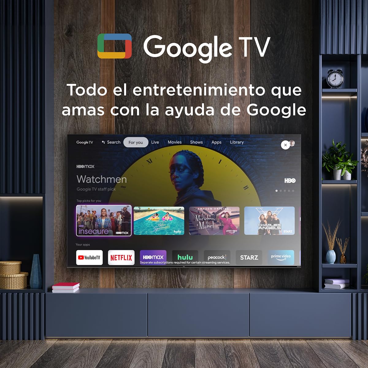 TCL Smart TV Pantalla 65" 65QM741G Google TV QLED -MiniLED | Dolby Vision HDR10 AIPQ 1300 NITZ DLG 240HZ IMAX | Dolby Atmos Virtual X Subwoofer 20W | Quad Core Bezel-Less |Compatible con Alexa