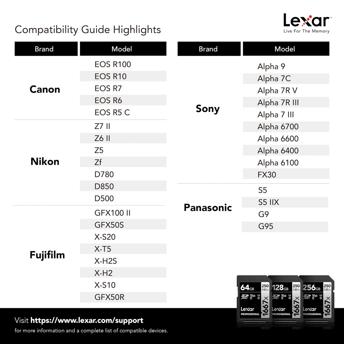 Lexar Tarjetas SDXC UHS-II Profesionales de 1667 x 128 GB (Paquete de 2) Lectura, hasta 250 MB/s para fotógrafos Profesionales, videógrafos, entusiastas (LSD128CBNA16672)