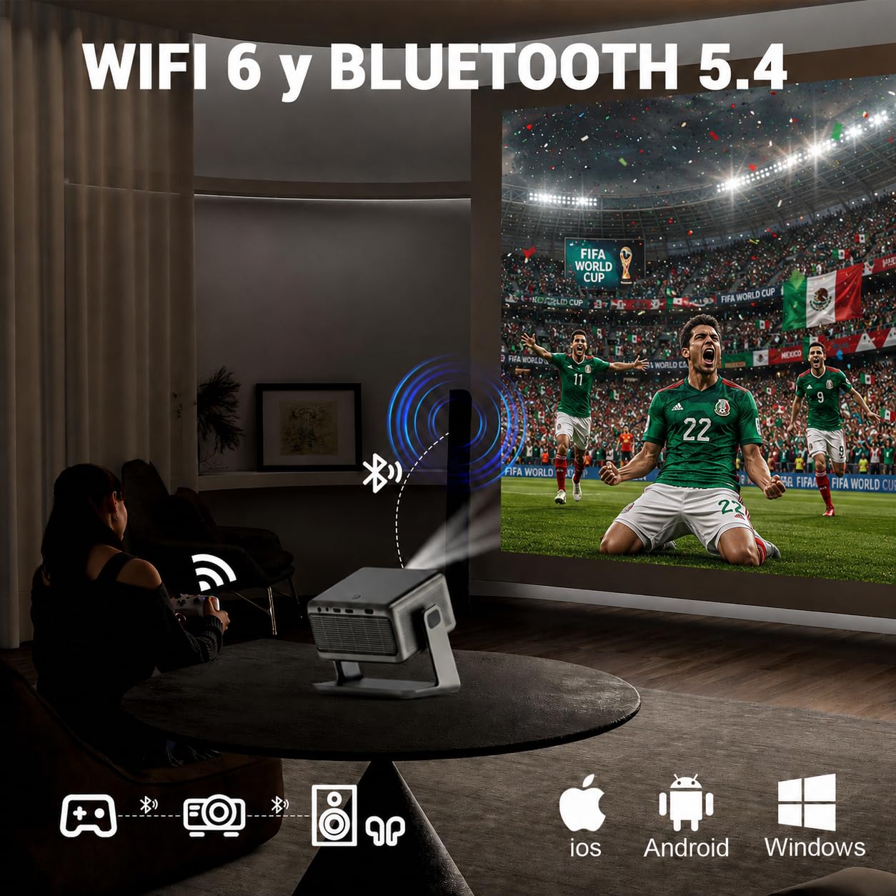 VEGOOS Licencia Netflix Proyector Portatil, Proyectores Inteligente 1080P