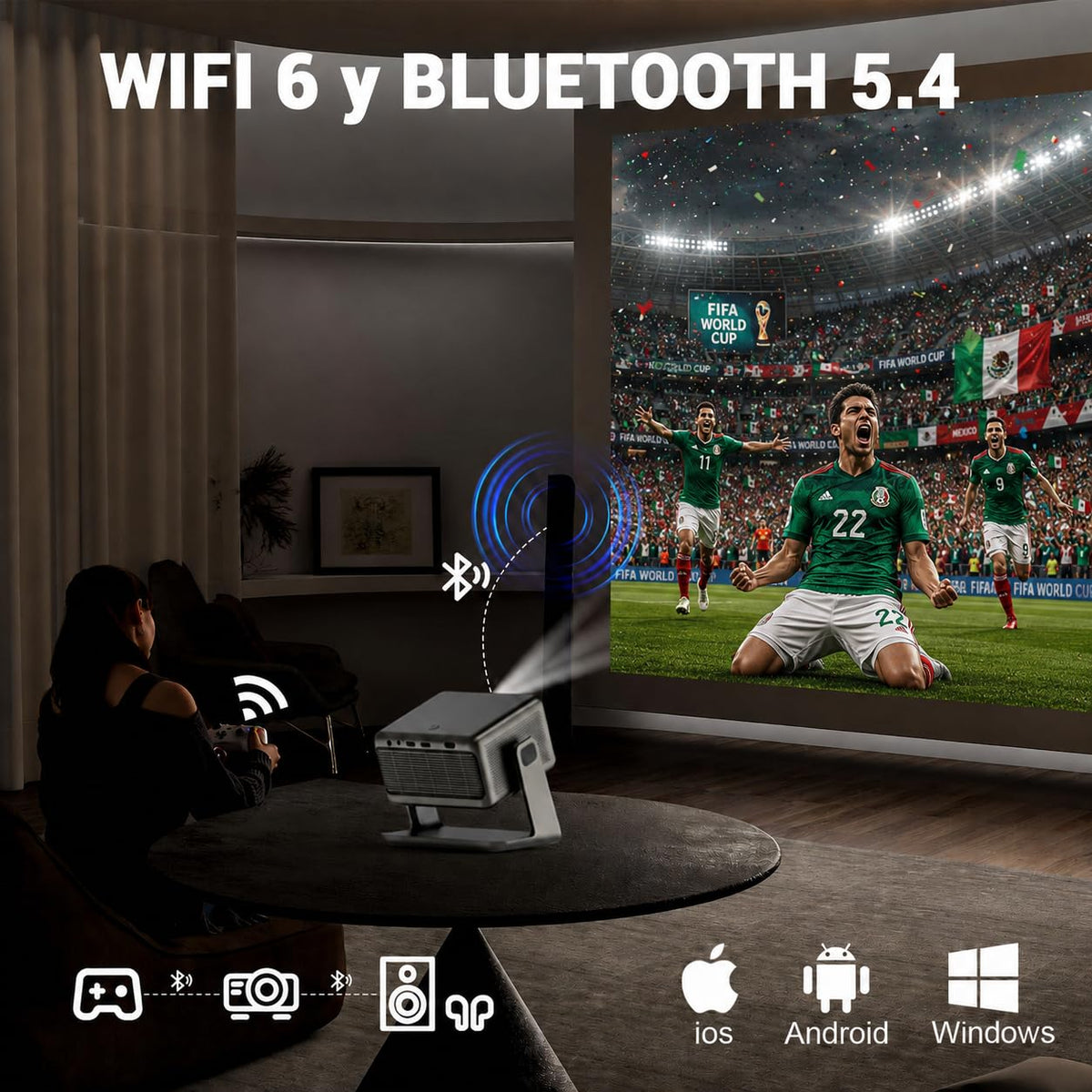 VEGOOS Licencia Netflix Proyector Portatil, Proyectores Inteligente 1080P