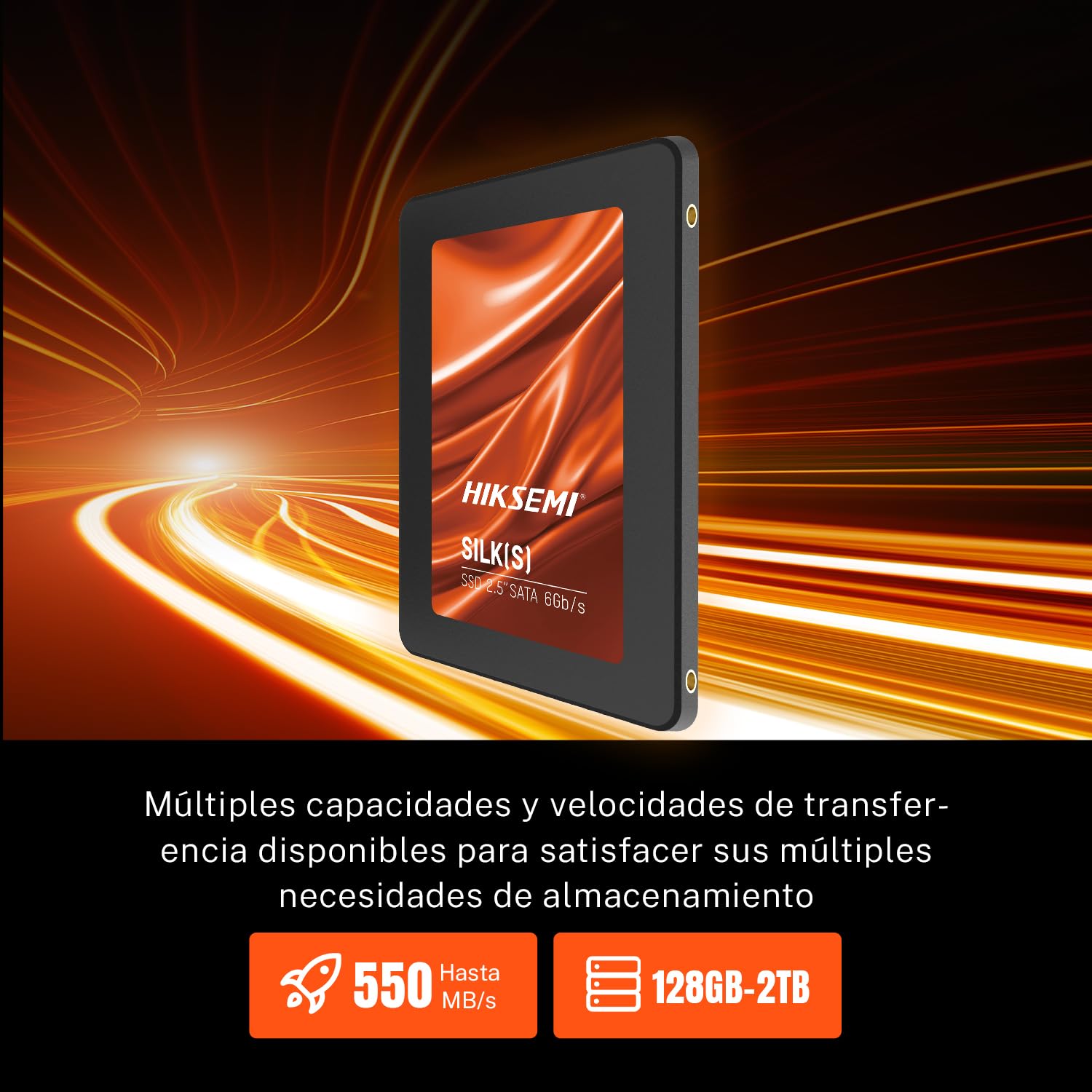 HIKSEMI Unidad de Estado Sólido SSD 2,5", 1024GB, SATA III (6Gb/s), Interno, Lectura: 550MB/s y Escritura: 470MB/s, Serie Silk(S)