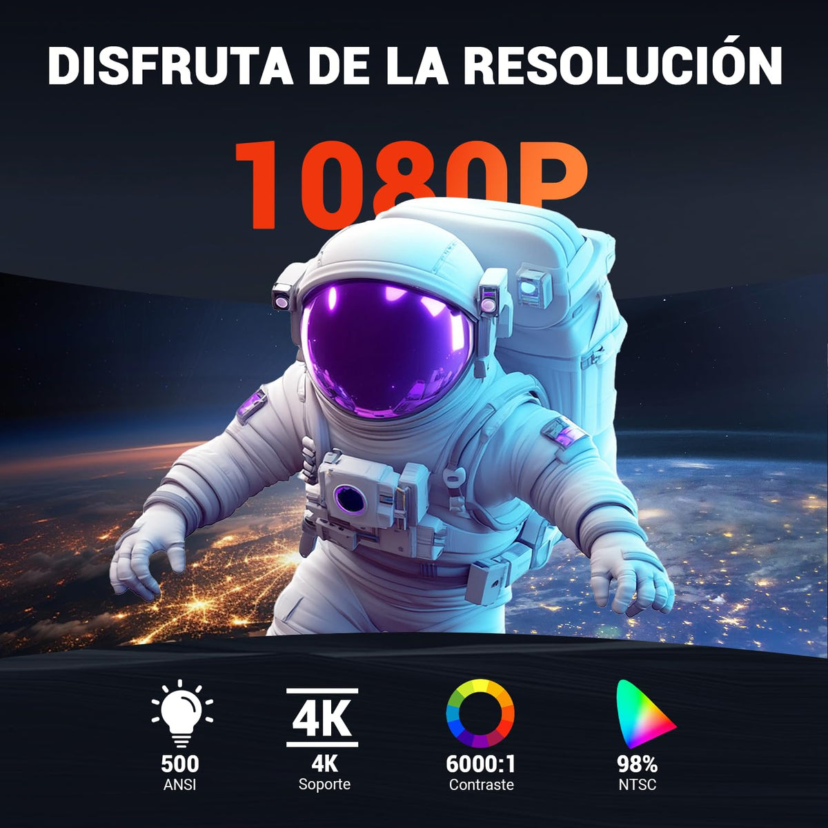[Licencia Netflix] Mini Proyector Portatil Inteligente 4K con Sistema Linux