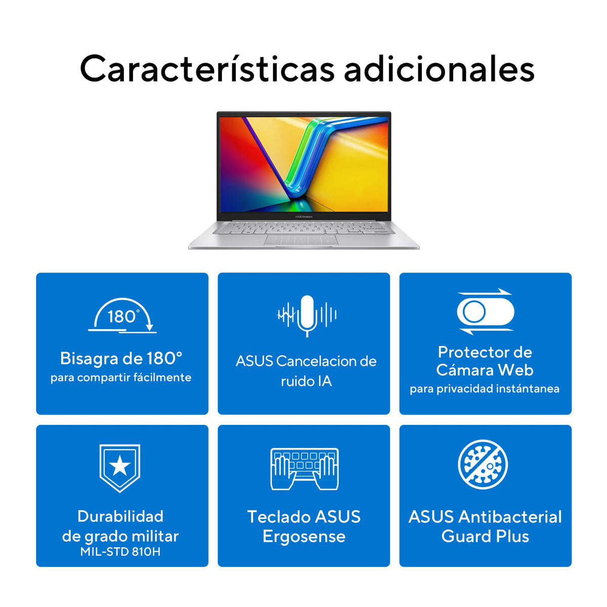 ASUS Laptop Vivobook 14/14" FHD/Intel Core i5 12va 10 núcleos/8GB RAM/512GB SSD/Cámara HD con Escudo de Privacidad/Teclado en Español(Garantía y Servio en México)