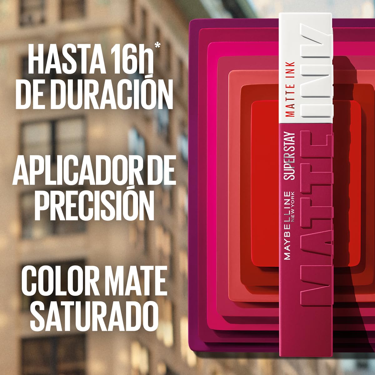 Maybelline SuperStay Matte Ink Labial Líquido, Larga Duración 16 Horas, Alta Pigmentación Sin Transferencia, Aplicador de Precisión en Flecha, 20 Pioneer, 5 ml