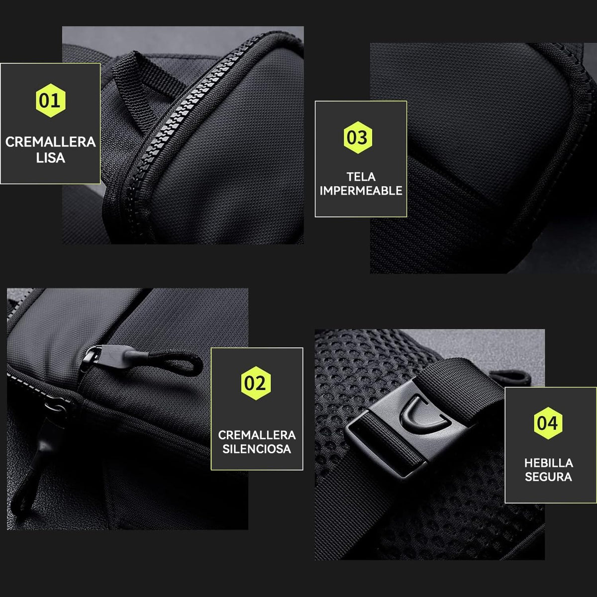 CXJYSD Mini Bolso Cruzado En El Pecho,Para Hombre Y Mujer Con Bolsillos Dobles,Riñonera Impermeable Con Manos Libres,Adecuado Para Deportes Al Aire Libre,Correr Y Viajar