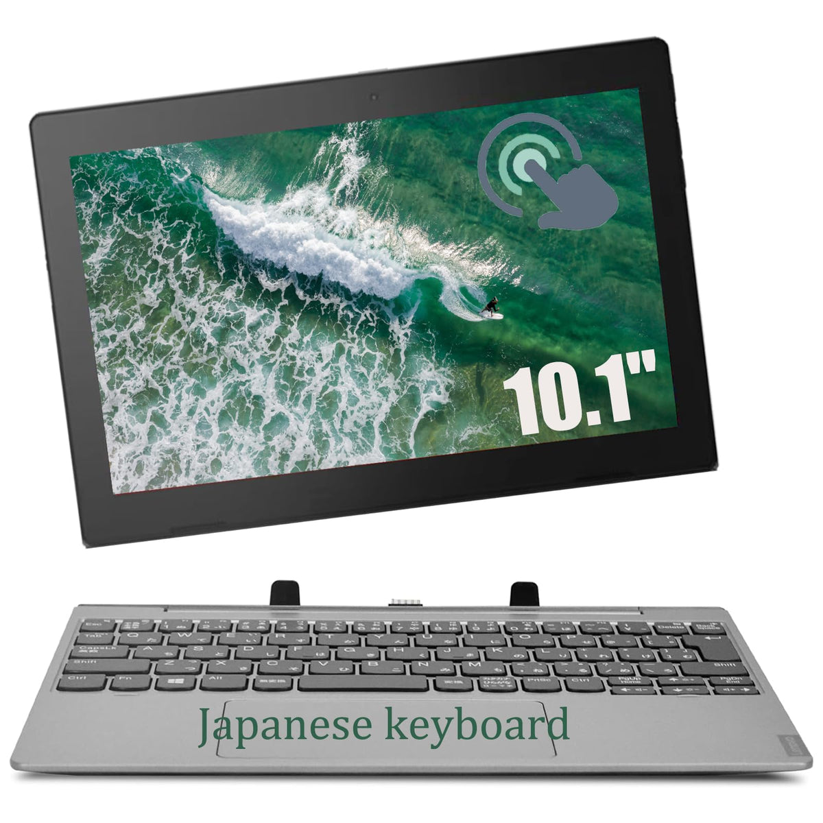 Lenovo IdeaPad D330-10IGM 2 en 1 Portátil con Pantalla táctil con Teclado, Intel Celeron N4000, 64GB SSD, 4GB de RAM, Tablet PC de 10,1", Windows 10 Pro (Renovado)