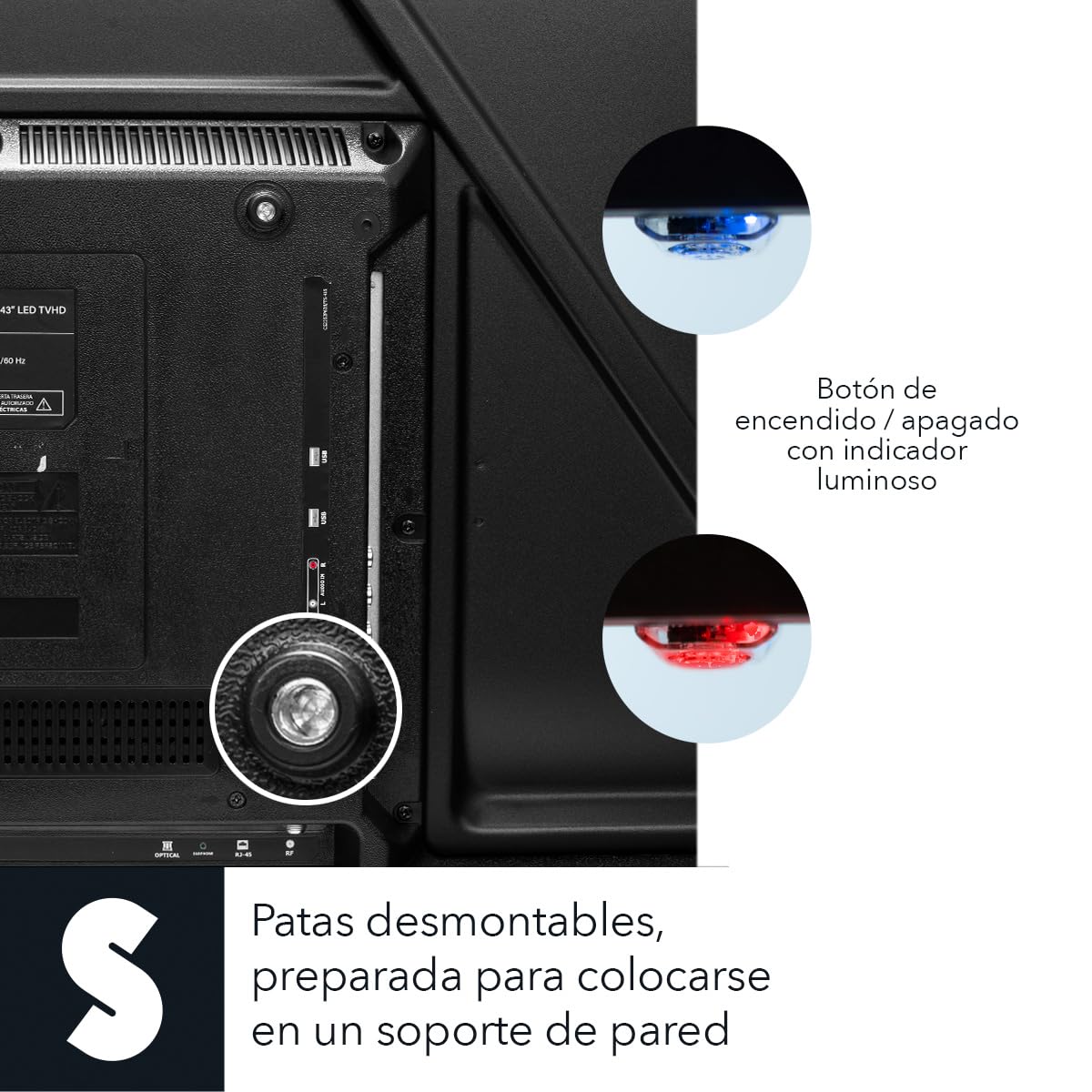 SELECTSHOP Signa Smart TV Pantalla 43” HD 1080P Android TV Pantalla Inteligente LED Dolby HD Compatible con App De Streaming TVHD Television Smart