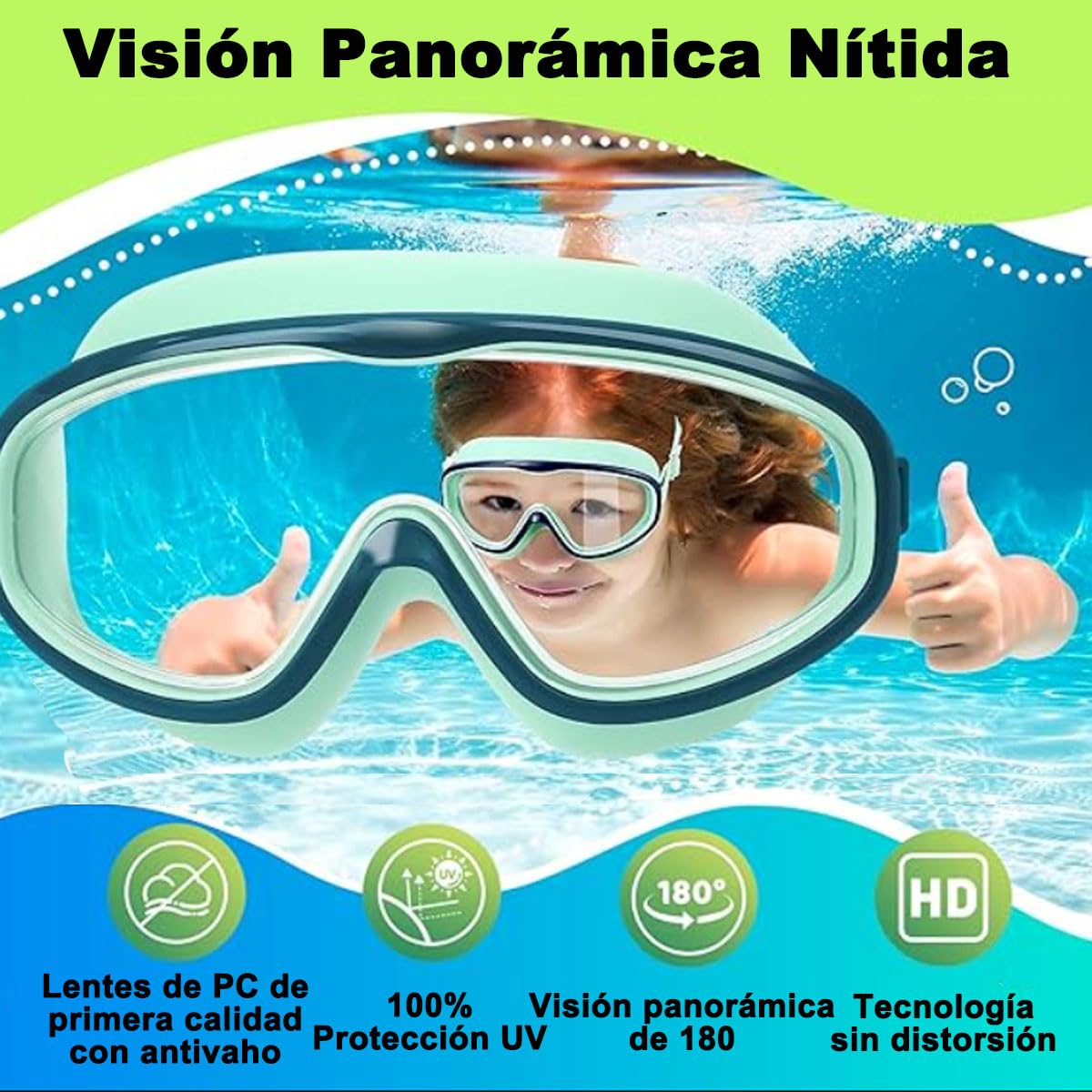 Gafas de Natación para Niños,2 Pcs Anteojos de Natación para Niños con Tapón La Oídos y Clip para La Nariz,Swim Goggles Ajustable de Silicona,Protección UV,Sin Fugas,Antivaho Anteojos de Natación