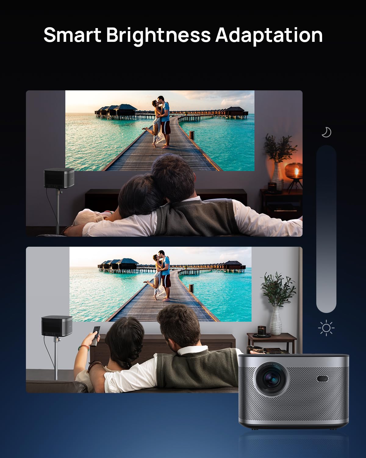 XGIMI Horizon 1080p FHD Proyector de película compatible con 4K, 1500 lúmenes ISO, altavoces Harman Kardon, Android TV 10.0, enfoque automático, corrección automática de piedra clave, evitación de