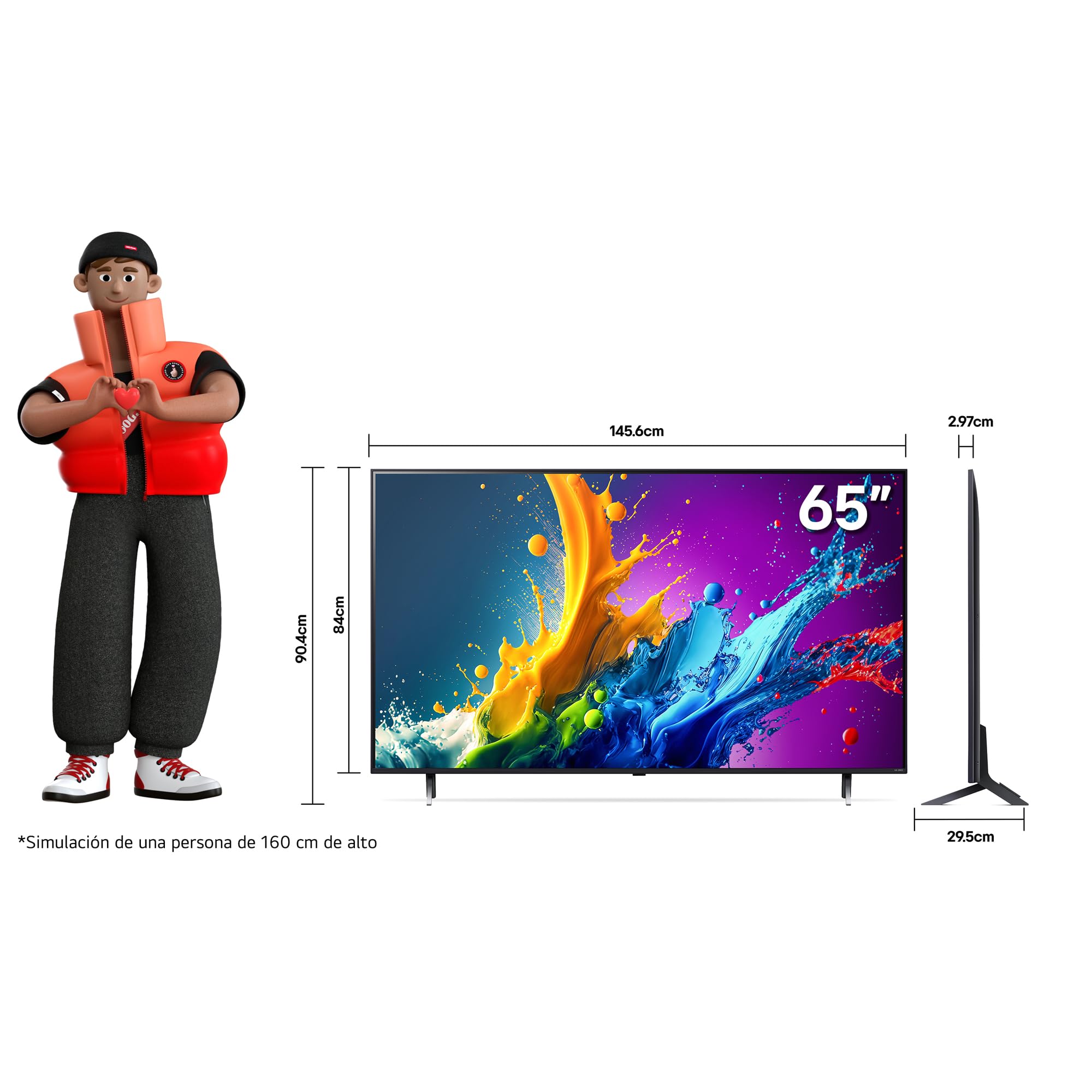 LG Pantalla QNED 65 Pulgadas 4K Smart TV 2024 ThinQ AI 65QNED80TSA