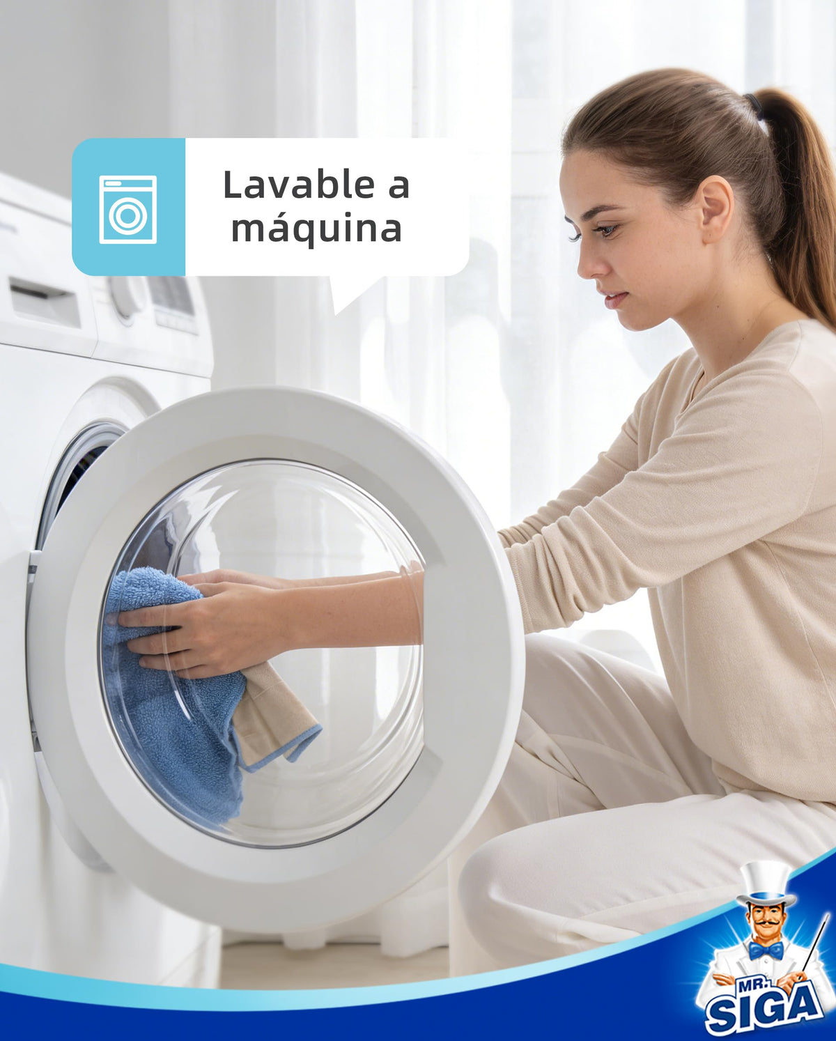 MR.SIGA Fregona Microfibra Profesional para Suelos Madera y Laminados