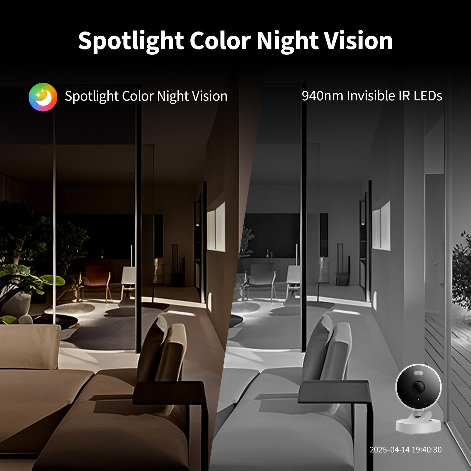 Aqara G100, cámara de seguridad para interiores/exteriores de 2K, HomeKit Secure Video, audio de 2 vías, foco nocturno de color/IR, detección AI, 140° FOV, Wi-Fi 6, compatible con HomeKit, Alexa