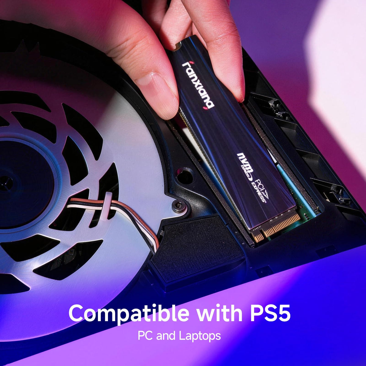 fanxiang Disco Duro SSD 4TB 2280 PCIe 4.0 Gaming SSD - hasta 7300MB/s, rápida disipación de Calor, Adecuado para entusiastas de PS5, Profesionales de TI (QLC)