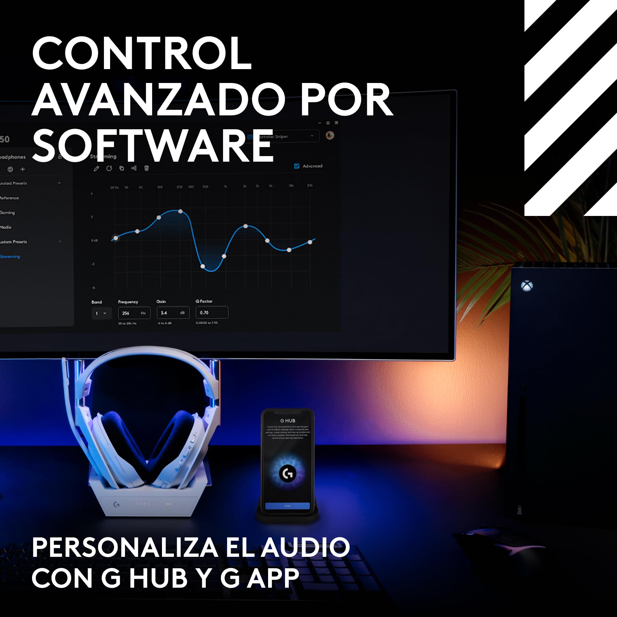 Logitech G Astro A50 Lightspeed - Auriculares inalámbricos para Juegos + estación Base (Gen 5), grafeno Pro-G, conmutación de 3 Sistemas, USB-C a Xbox, PS5, PC/Mac o Nintendo Switch, Bluetooth, Blanco