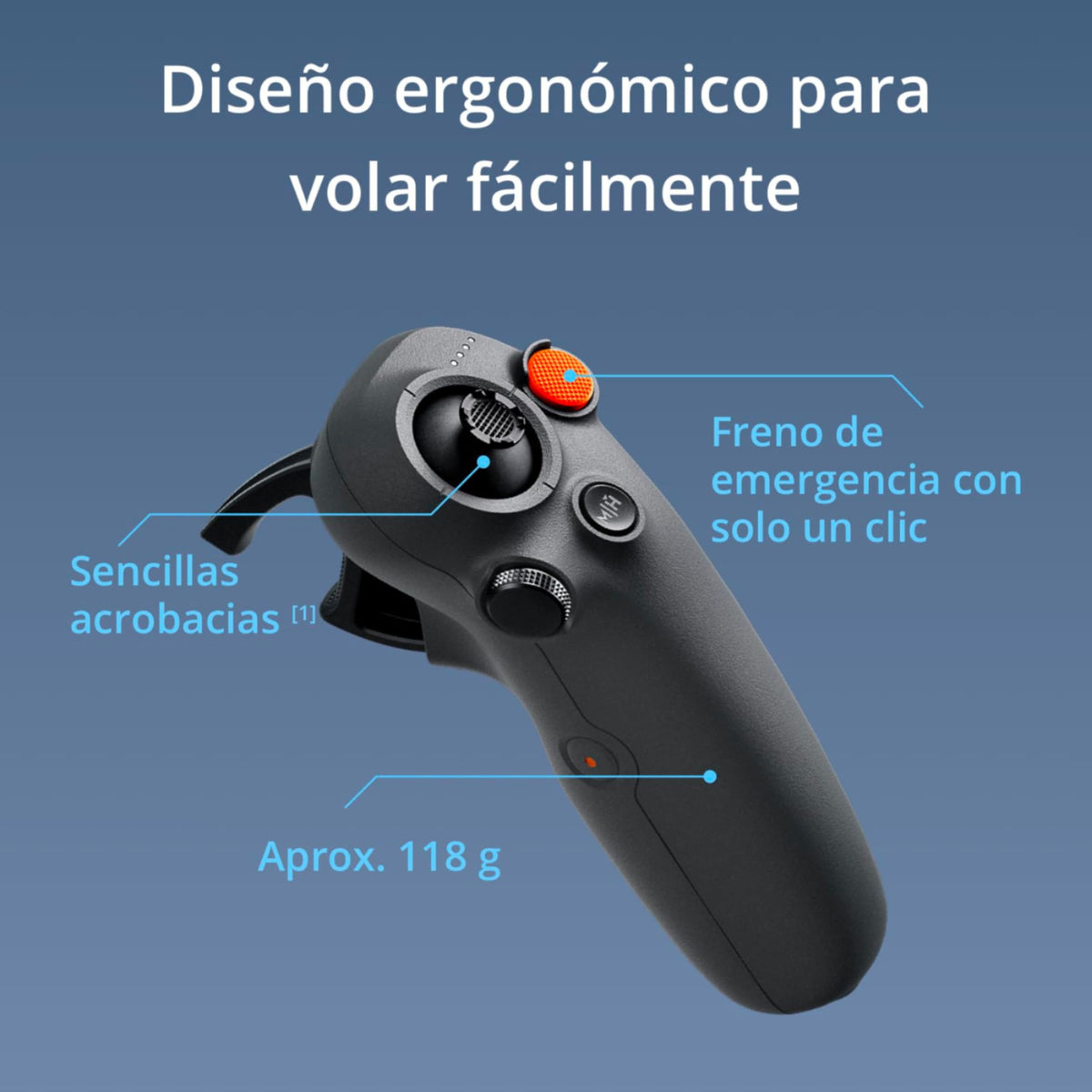 DJI RC Motion 3, Controlador FPV Inteligente con Control de Movimientos inmersivo, Compacto y portátil, Freno de Emergencia con un Solo Clic, cursor en Realidad Aumentada