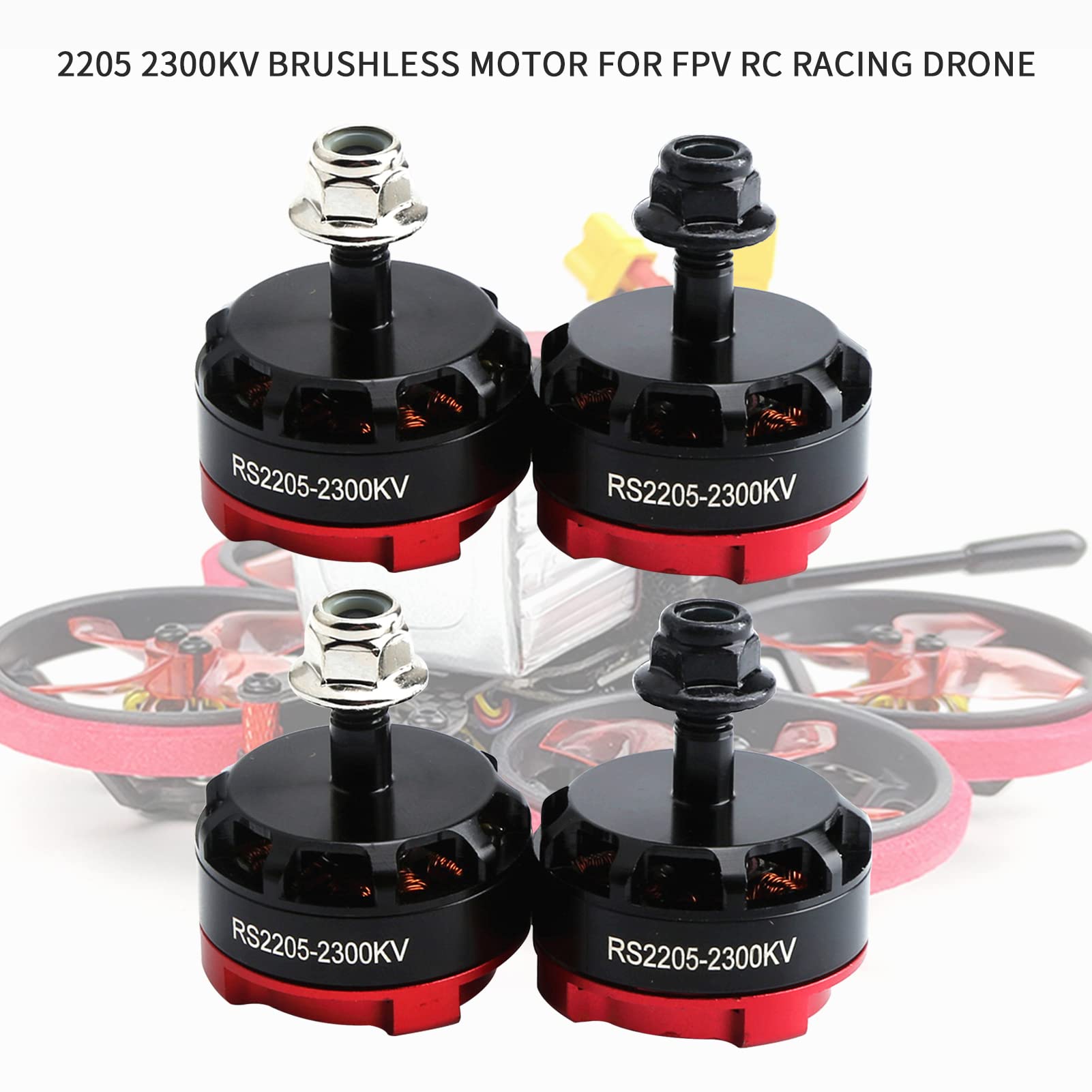Motor sin escobillas 2205 2300KV, 4 Uds.rotación inversa y Motor de rotación hacia adelante para multicóptero de Dron de carreras de control remoto FPV