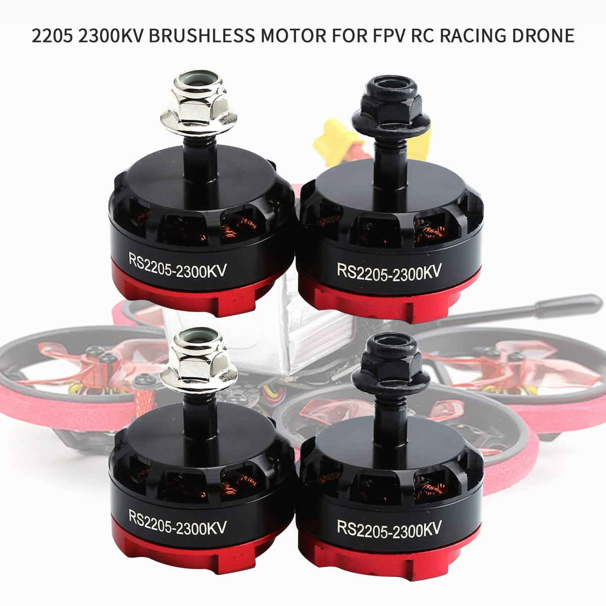 Motor sin escobillas 2205 2300KV, 4 Uds.rotación inversa y Motor de rotación hacia adelante para multicóptero de Dron de carreras de control remoto FPV