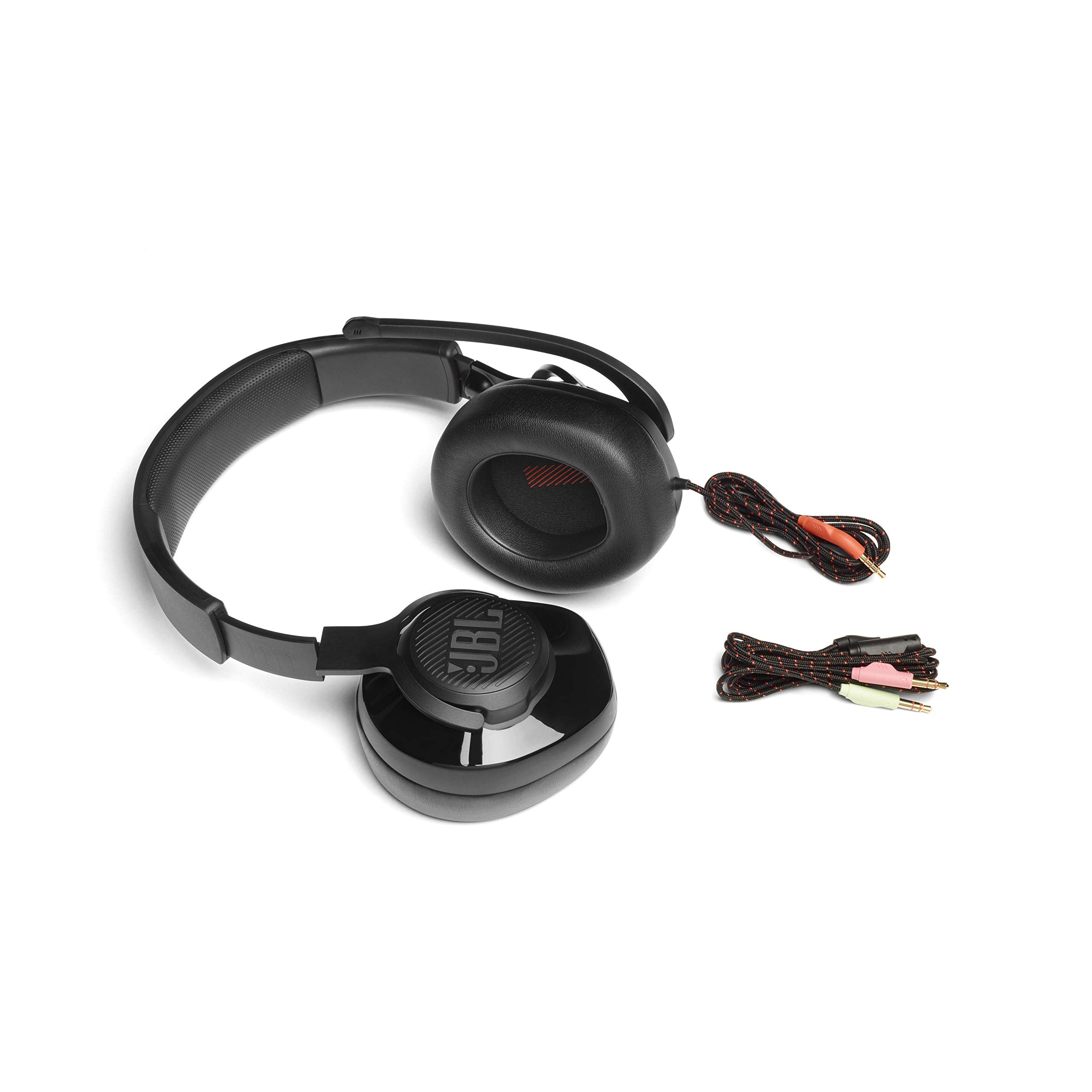 JBL Quantum 200 Audífonos Gamer con Micrófono Abatible, Drivers de 50mm, Sonido Envolvente, para PC, Xbox, PlayStation, Nintendo Switch, VR - Negro