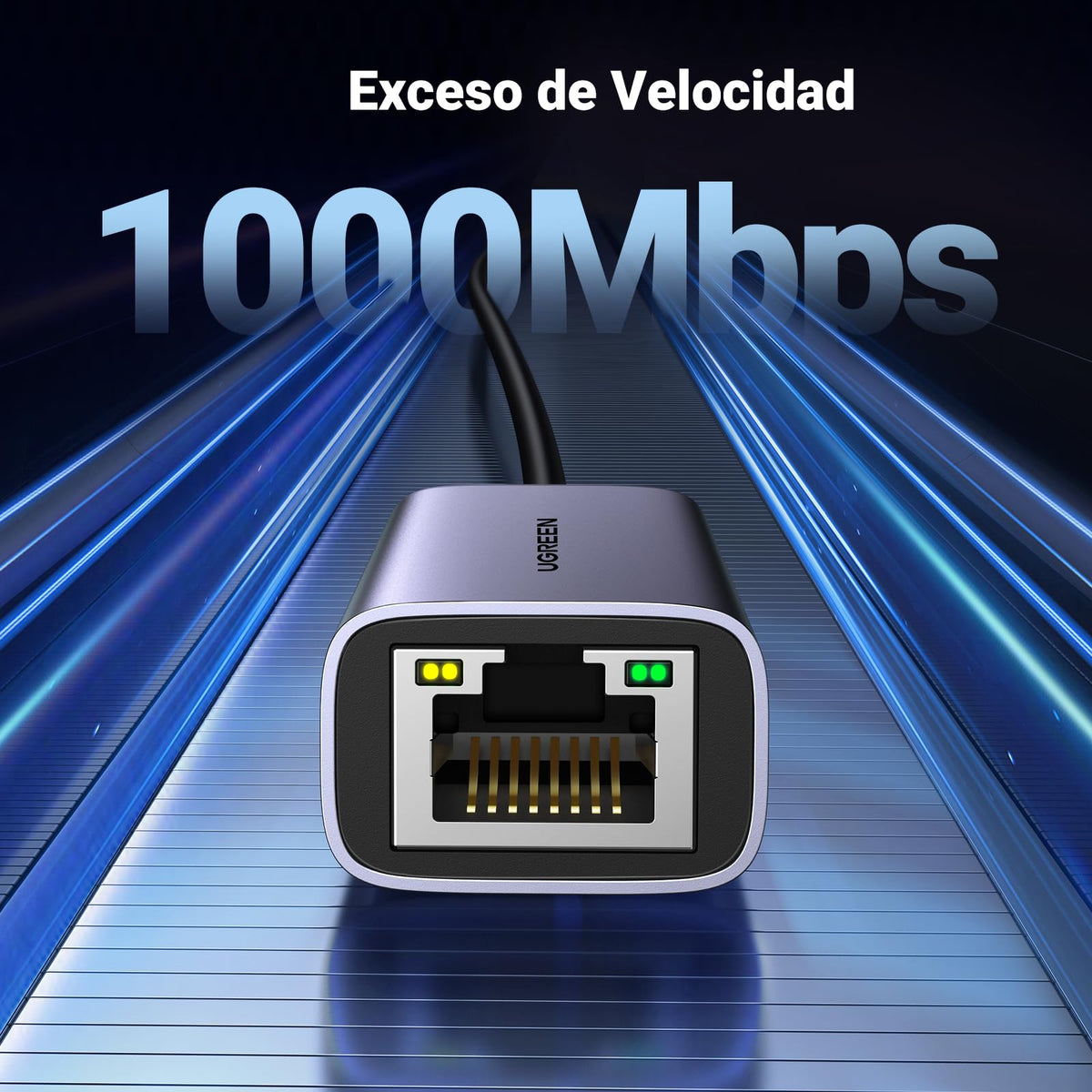 UGREEN Adaptador USB C a Ethernet, Gigabit USB C a RJ45 Thunderbolt 3 Adaptador, LAN de Red 1000Mbps, Compatible con Macbook Pro Air 2021 2020 2019, iPad Pro 2020, Huawei Matebook, Galaxy S23 S21 S20