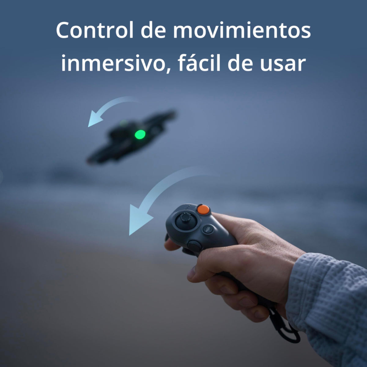 DJI RC Motion 3, Controlador FPV Inteligente con Control de Movimientos inmersivo, Compacto y portátil, Freno de Emergencia con un Solo Clic, cursor en Realidad Aumentada