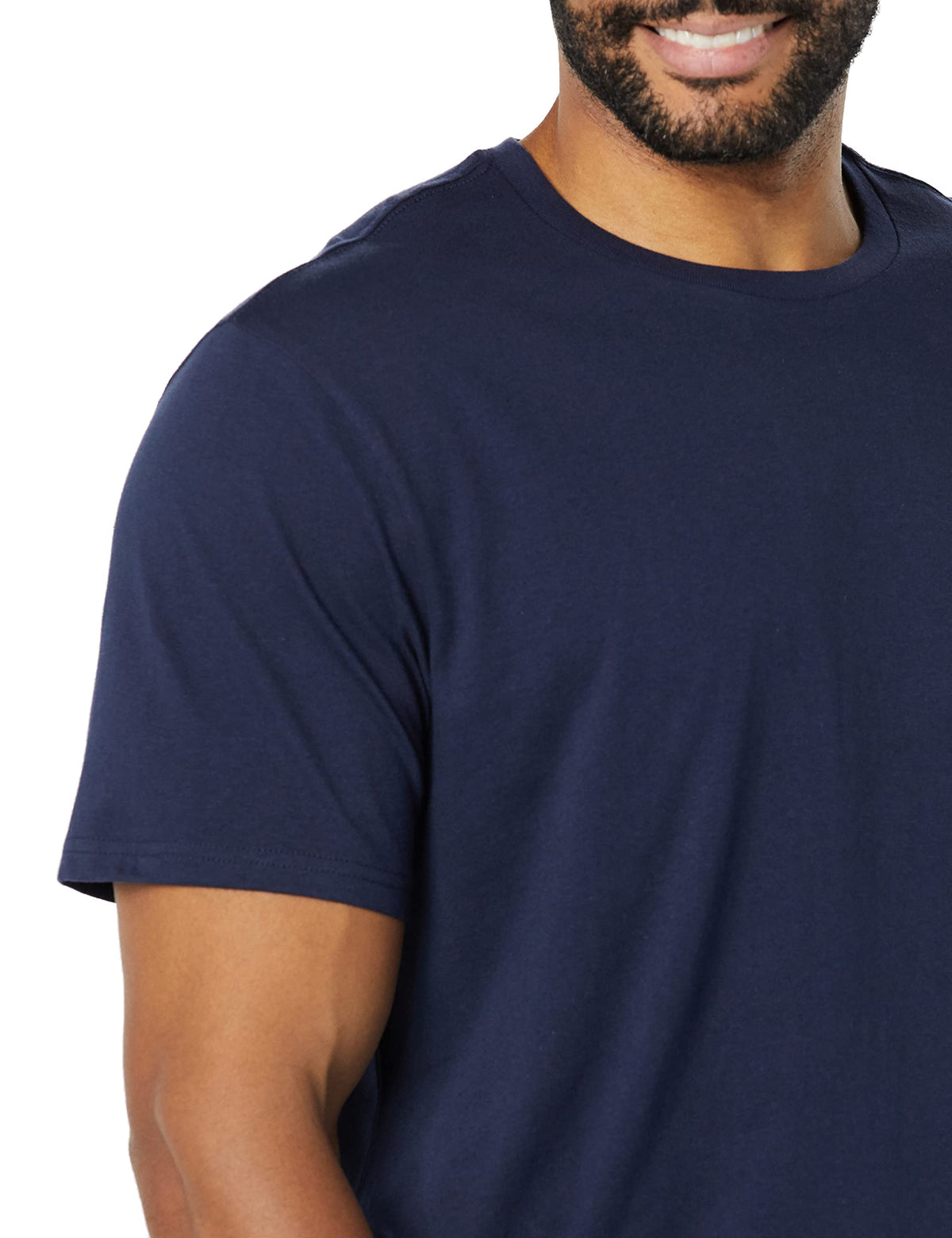 Amazon Essentials - Playera de Manga Corta Ajustada con Cuello Redondo para Hombre, Paquete de 2, Azul Oscuro/Azul Marino, Talla XL