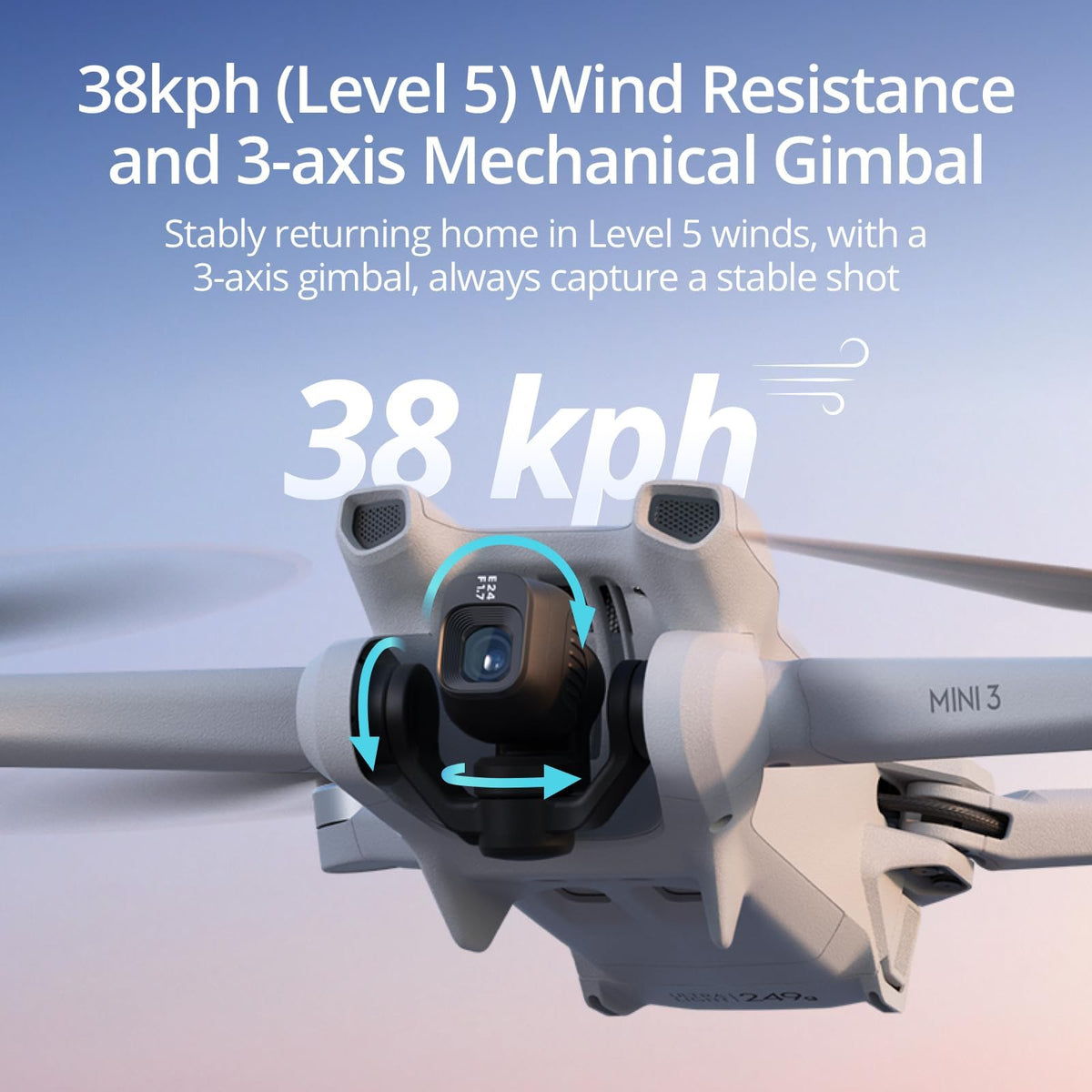 DJI Mini 3, Dron Mini con cámara Ligero y Plegable con vídeo 4K HDR, 38 min de Tiempo de Vuelo, Grabación Vertical y Funciones Inteligentes