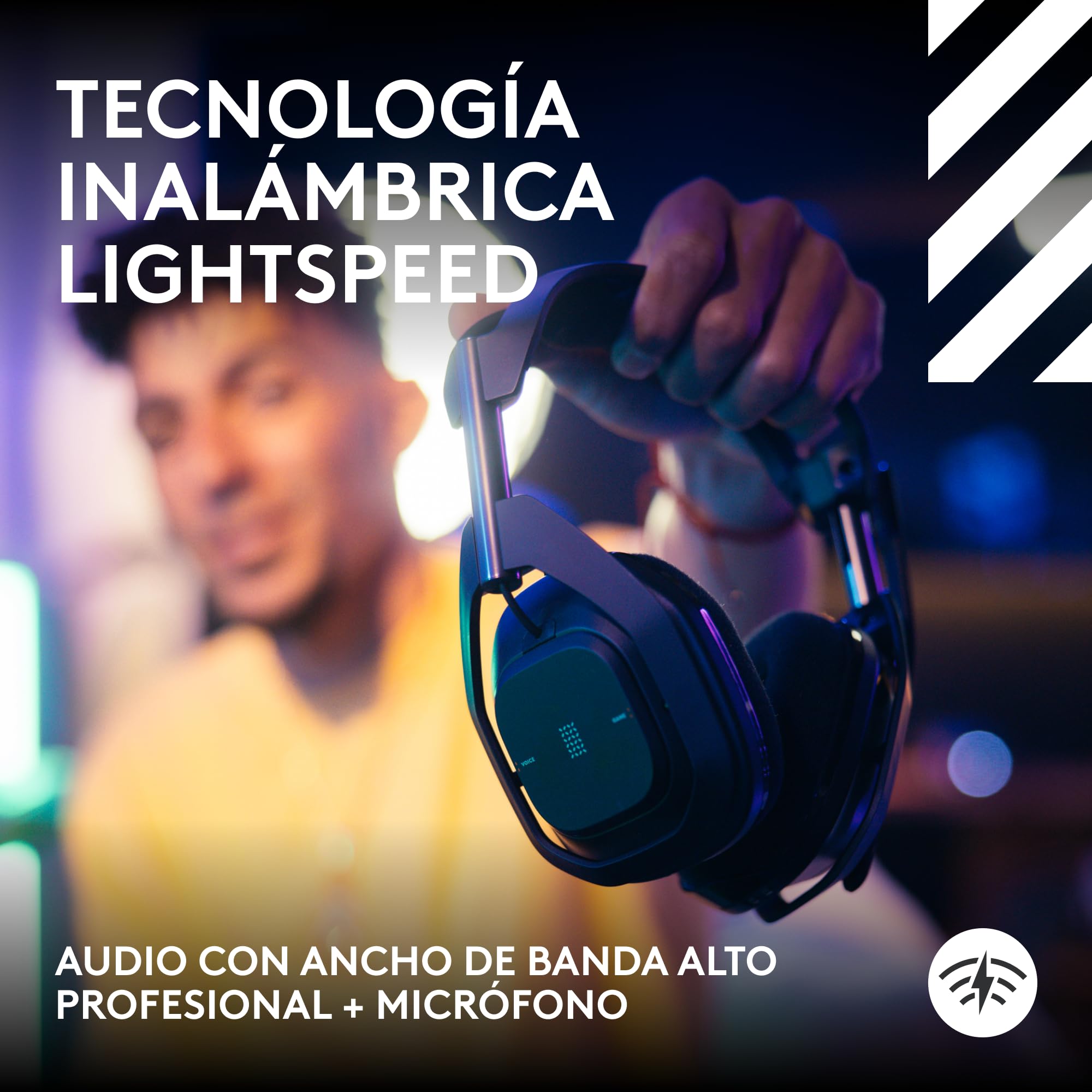 Logitech G Astro A50 X LIGHTSPEED, audífonos inalámbricos para juegos + estación base, PRO-G GRAPHENE, PLAYSYNC en Xbox Series X|S + PS5 + PC/Mac, Bluetooth, paso de HDMI 2.1 - Negro - Windows