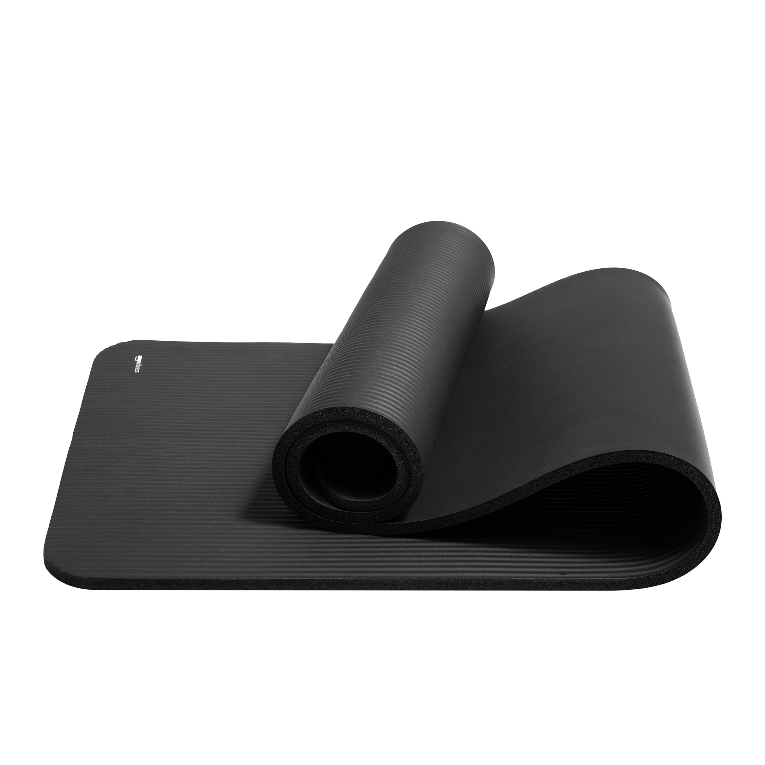 Amazon Basics - Tapete extra grueso para ejercicio, yoga, gimnasio, con correa de transporte, 74 x 24 x .5 pulgadas, color negro