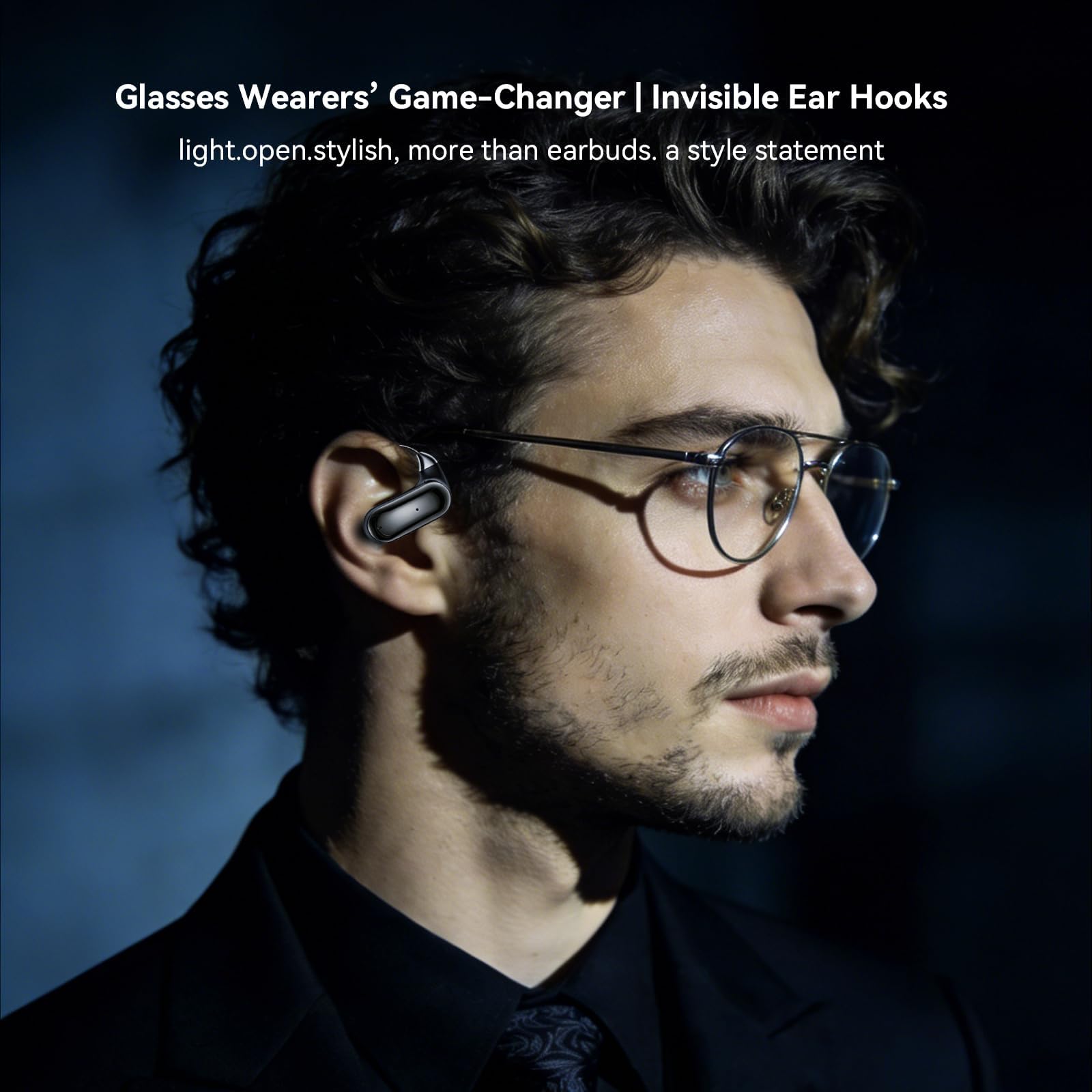 Xmenha - Auriculares de oído abierto inalámbricos, Bluetooth, auriculares de conducción de aire óseo, con ganchos para correr