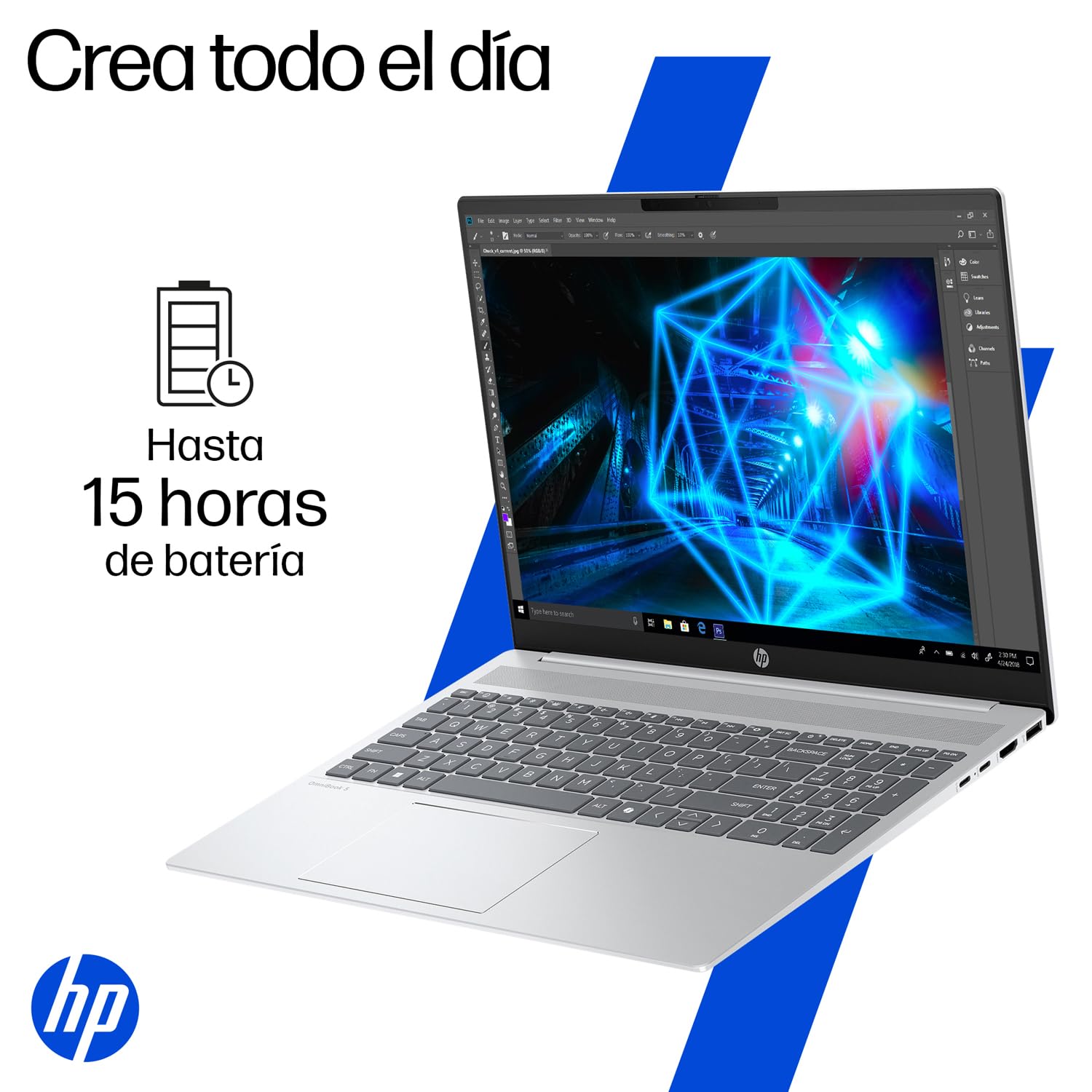 HP Laptop OmniBook 5 AI 16-af1053la, Intel Core Ultra 5, 16GB RAM, 512 GB SSD, 16", Pantalla OLED 2K (1920x1200), Windows 11 Home, Garantía México, Plata