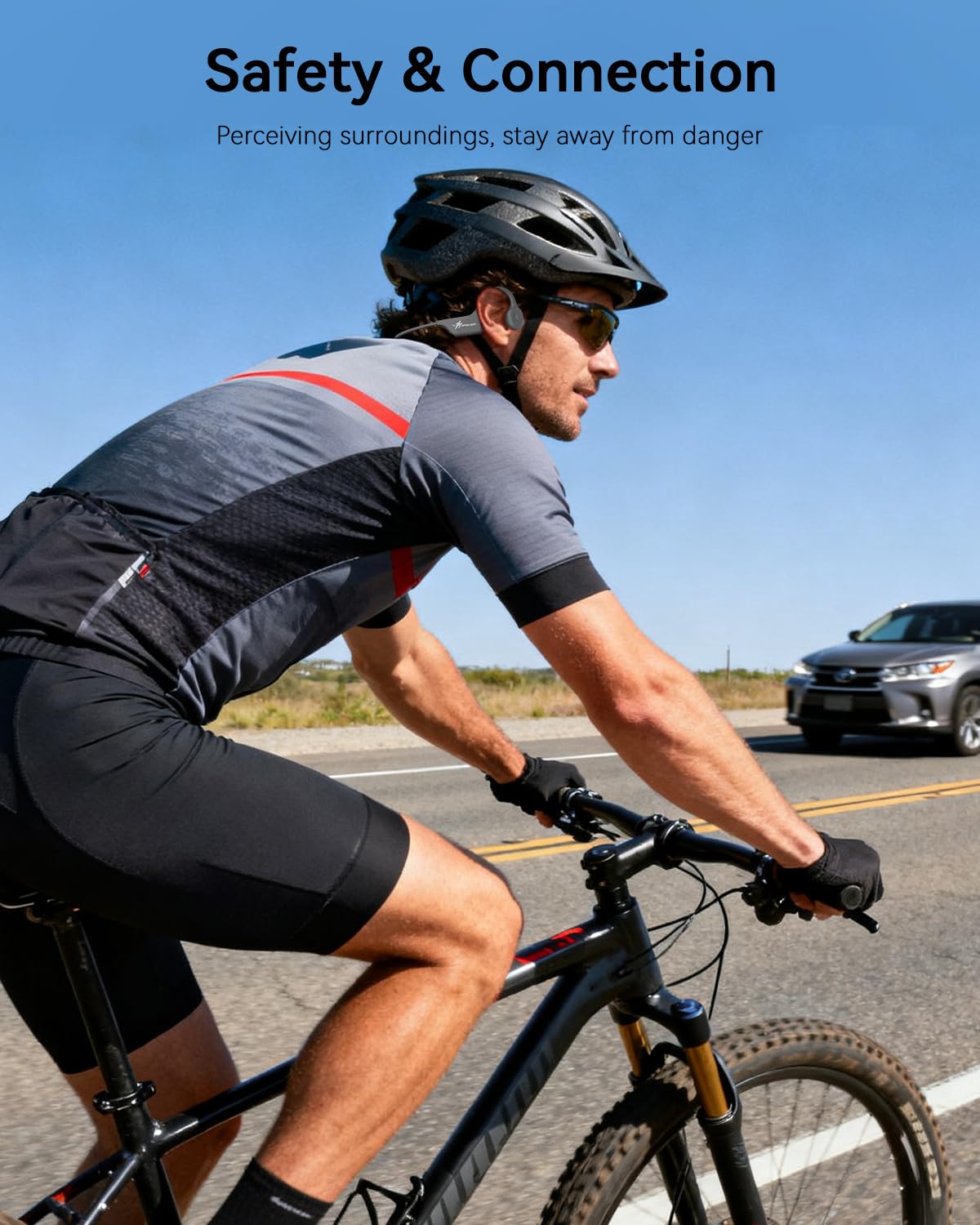 SANOTO Auriculares Conduccion Osea Bluetooth Auriculares Inalambricos Deportivos Impermeables IPX5, Auriculares Oseos Diseño Ultraligero para Ciclismo, Running e Fitness