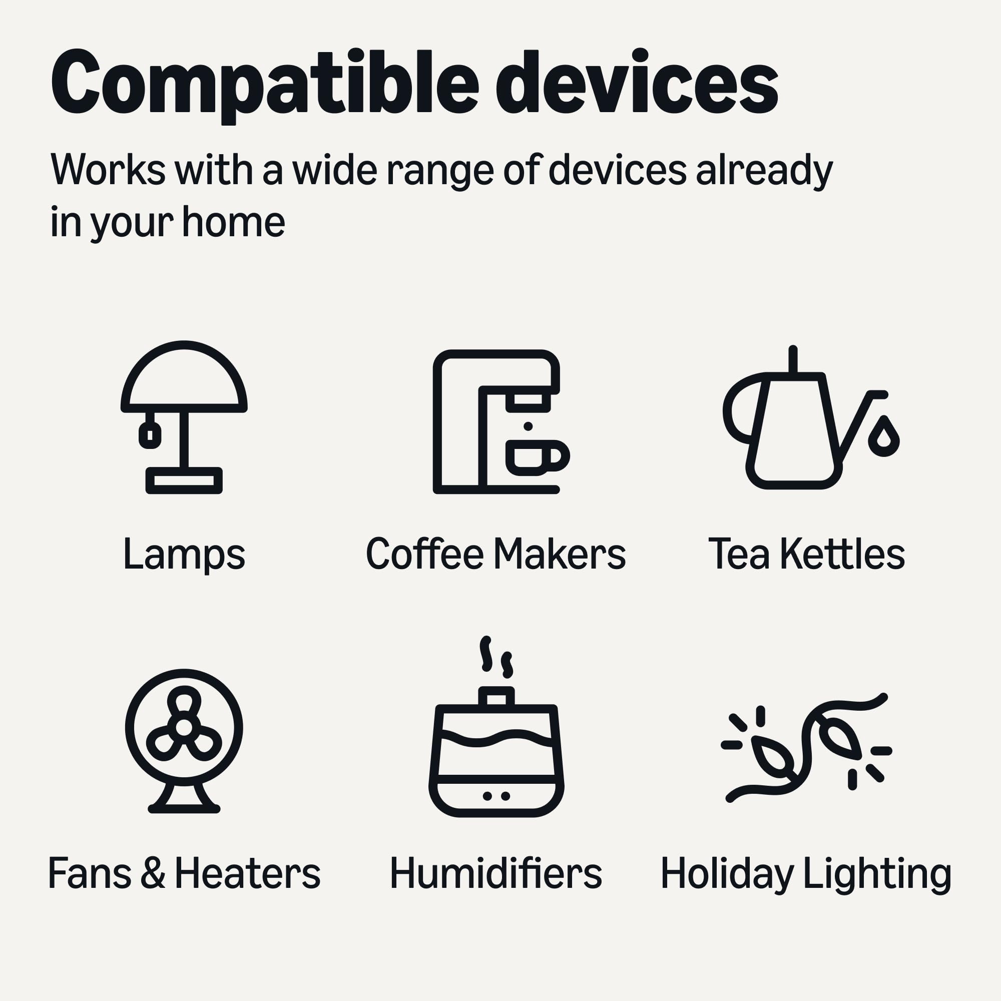 Amazon Basics Enchufe inteligente, funciona solo con Alexa, Wi-Fi de 2.4 GHz, no requiere otros dispositivos, paquete de 1, blanco
