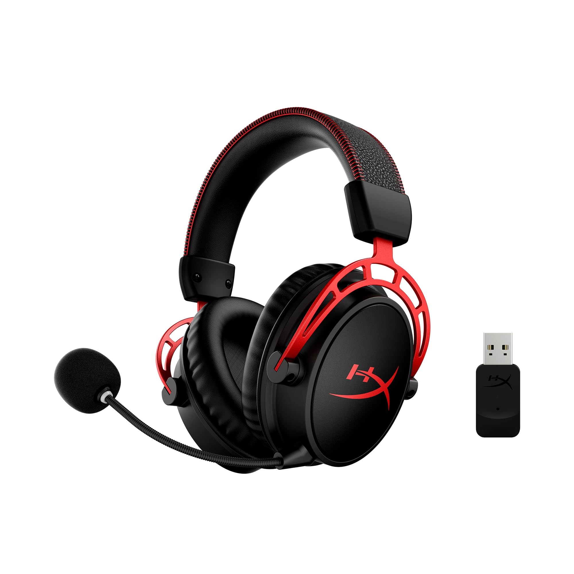 HyperX Cloud Alpha Wireless - Gaming Headset for PC, 300-hour Battery Life, DTS Headphone:X Spatial Audio, Memory Foam, Dual Chamber Drivers, Noise-canceling Mic, Durable Aluminum Frame