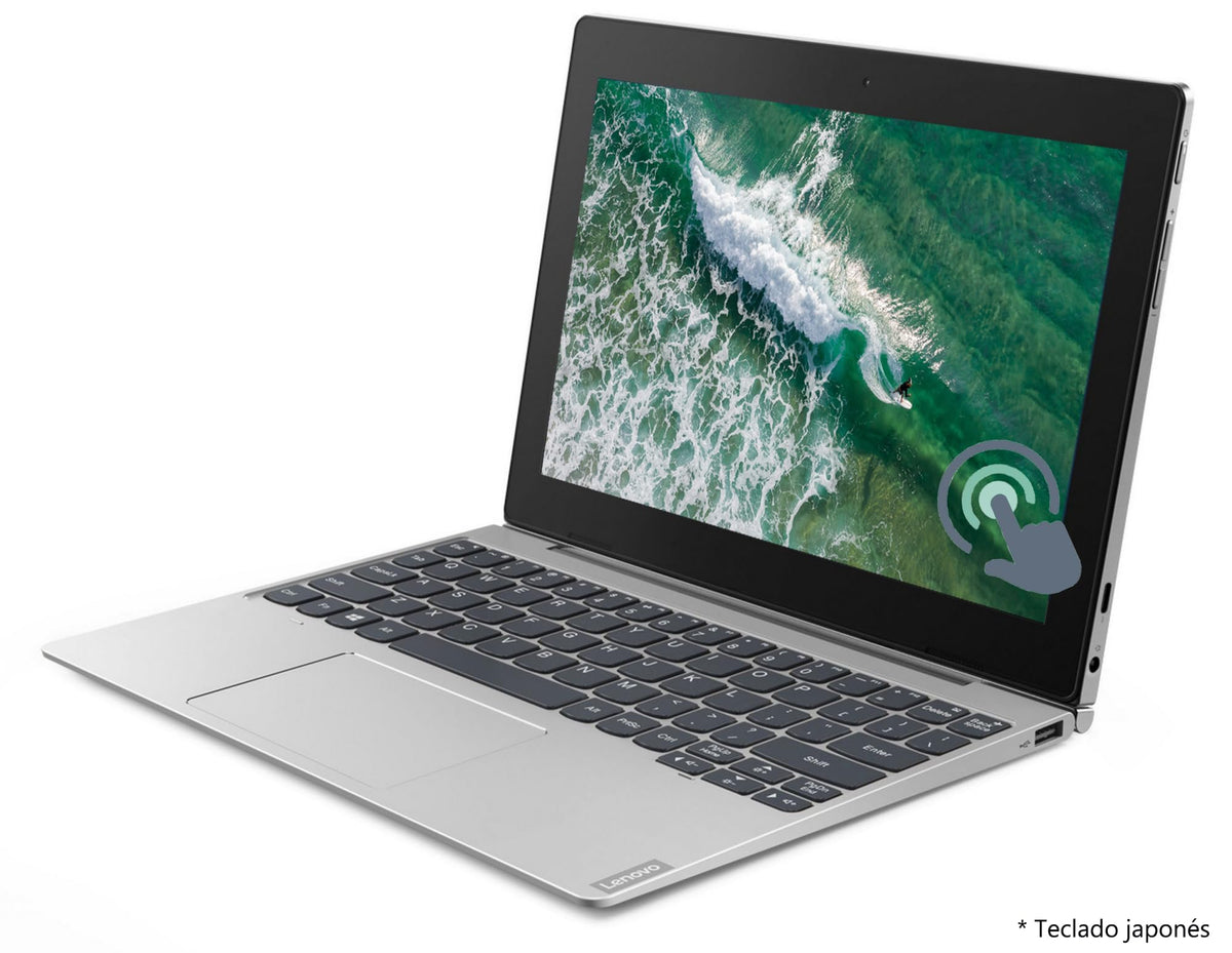 Lenovo IdeaPad D330-10IGM 2 en 1 Portátil con Pantalla táctil con Teclado, Intel Celeron N4000, 64GB SSD, 4GB de RAM, Tablet PC de 10,1", Windows 10 Pro (Renovado)