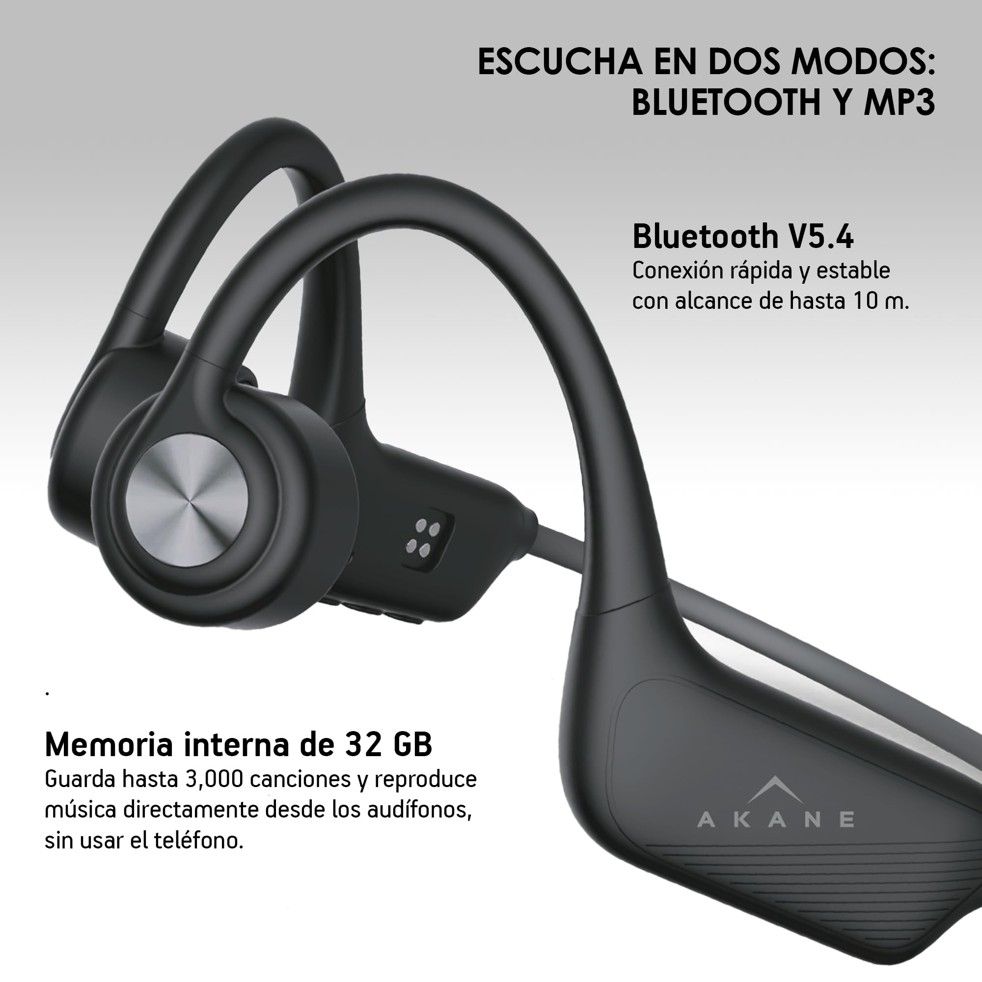 Akane Audífonos de Conducción Ósea para Nadar Bluetooth 5.4