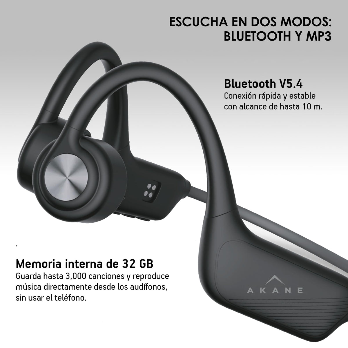 Akane Audífonos de Conducción Ósea para Nadar Bluetooth 5.4