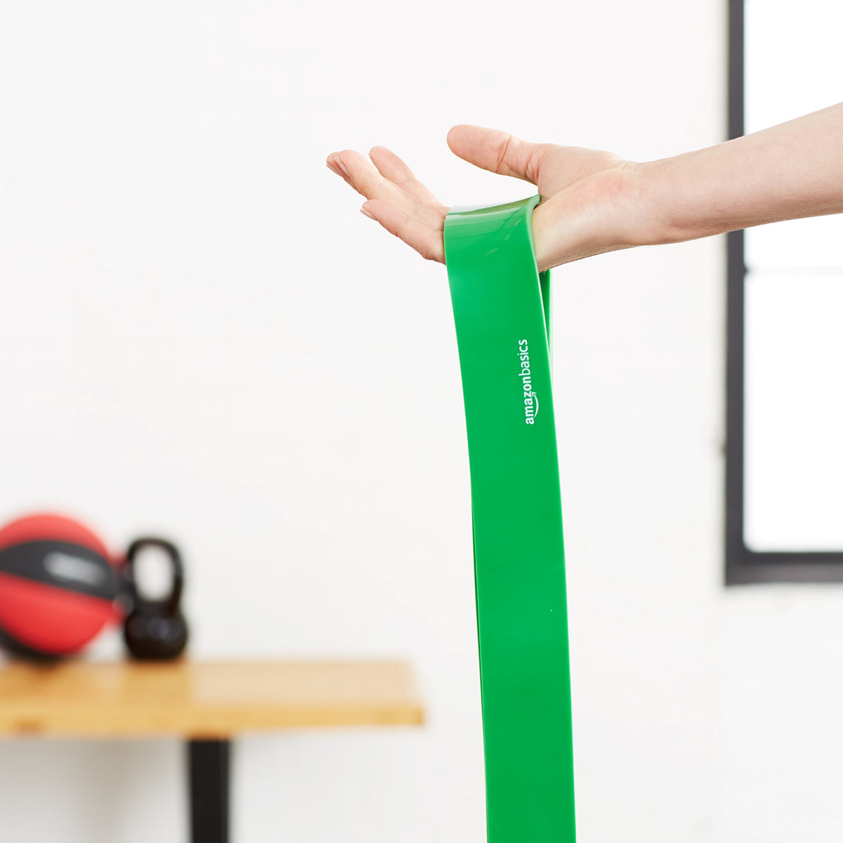 Amazon Basics Banda de resistencia para dominadas de 2,5-1,9cm (1-3/4in) (22,7kg a 56,7kg [50lb a 125lb]), verde