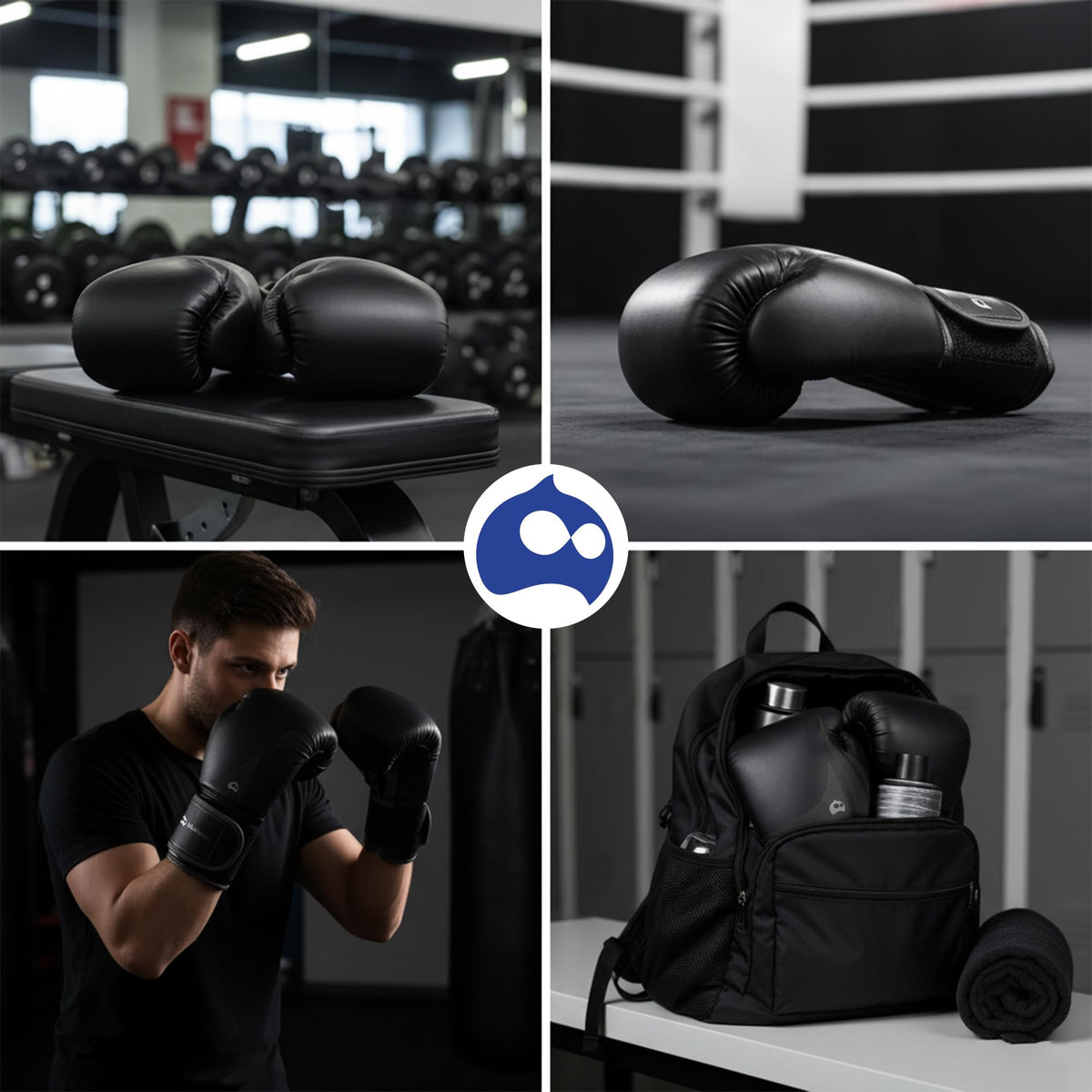 Bluelander Guantes de Boxeo 14 Oz, para Entrenamiento, Incluyen Protector Bucal, Absorción de Impactos y Correa Ajustable, Adecuados para Hombres y Mujeres, Ideales para Kickboxing y MMA