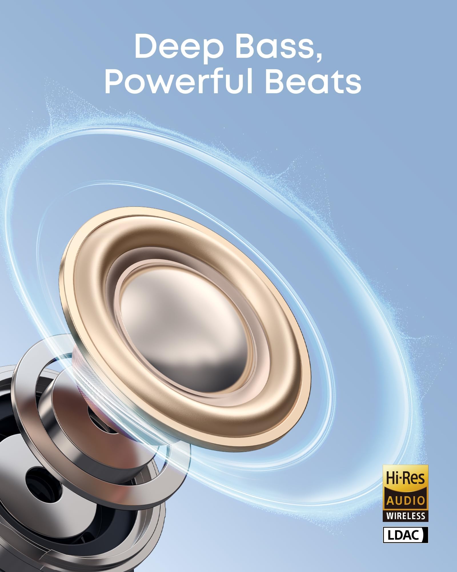 Soundcore by Anker C50i Audífonos de Oído Abierto, Hi-Res LDAC, diseño FlexiClip, hasta 28h, Drivers de 12mm, Menor Fuga de Sonido, Audífonos con Traducción, Llamadas nítidas IA