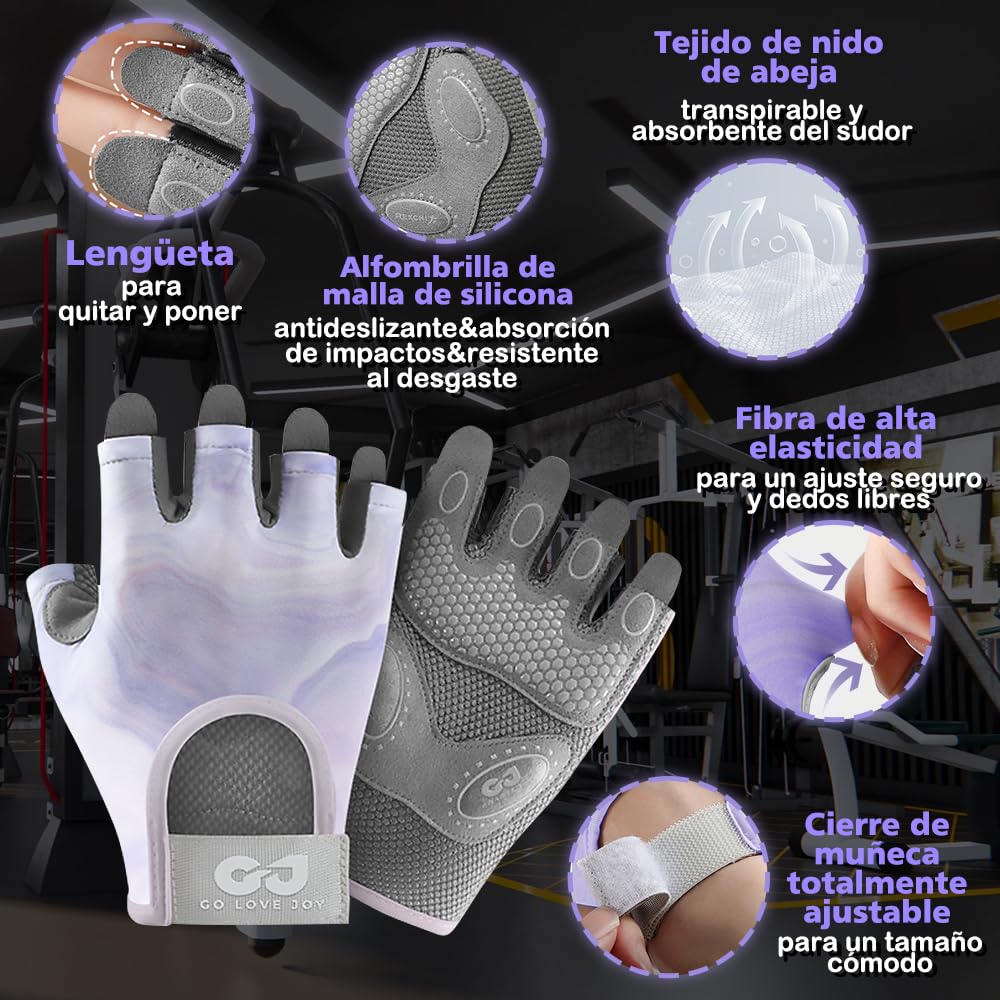 EDECOR Guantes Deportivos, Guantes de Gym con Muñequeras, Transpirables Antideslizantes para Hombre y Mujer con Toalla, para Entrenamiento y Fitness