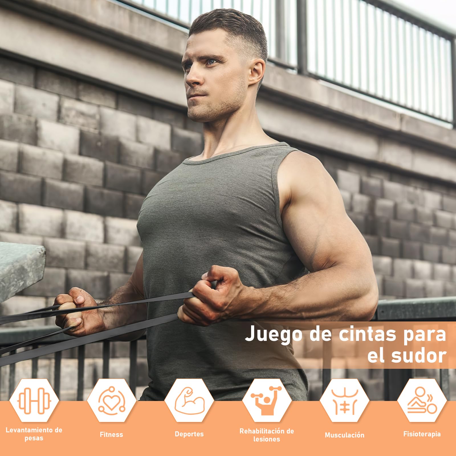 4 Pack Bandas de Resistencia para Ejercicio,Bandas de Resistencia con 2 Asas, Anclaje para Puerta, Gancho y Bolsa,Bandas Elásticas para Hombres y Mujeres para Ejercicio, Fitness, Entrenamiento, etc