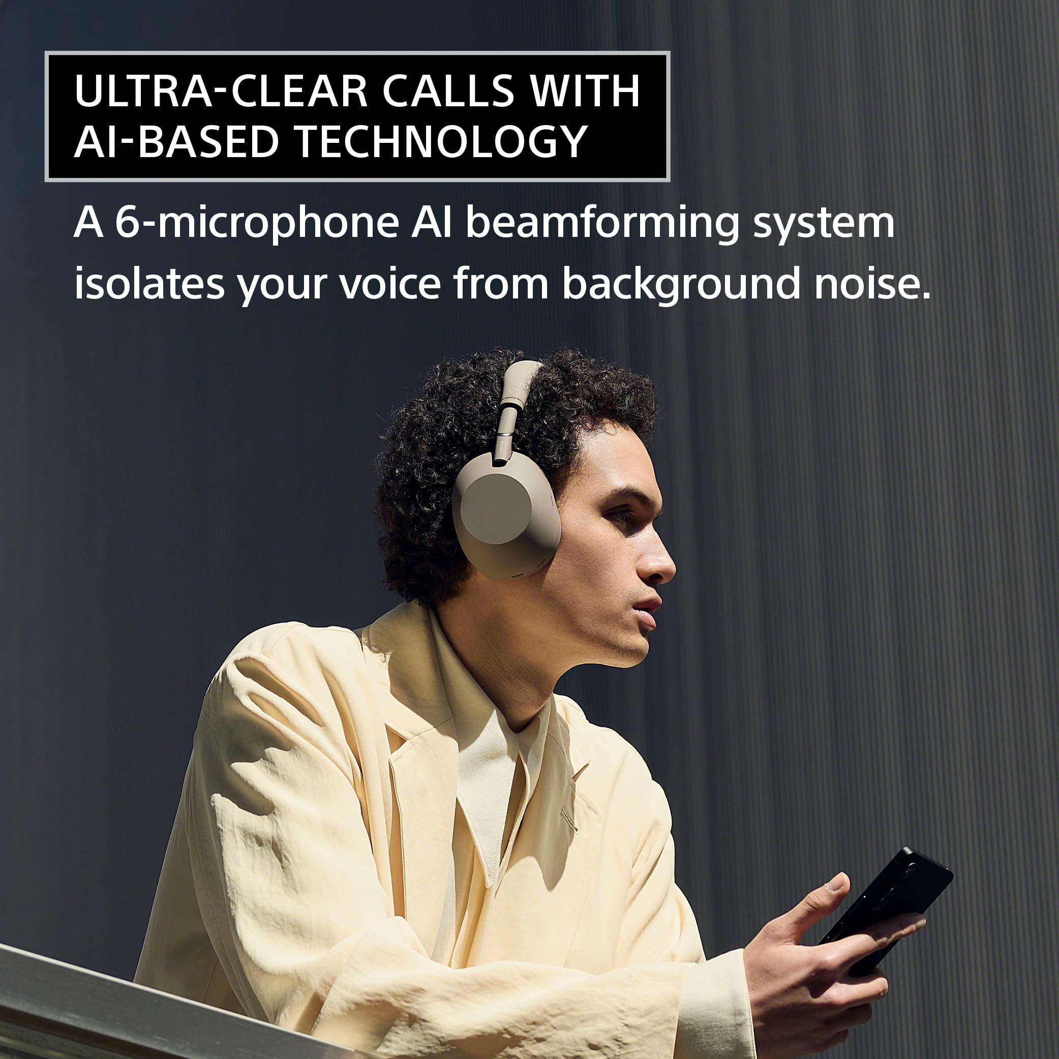 Sony WH-1000XM6 Auriculares inalámbricos con la Mejor cancelación de Ruido, micrófonos, Optimizador adaptativo, Calidad de Estudio, batería de 30 Horas, Arena