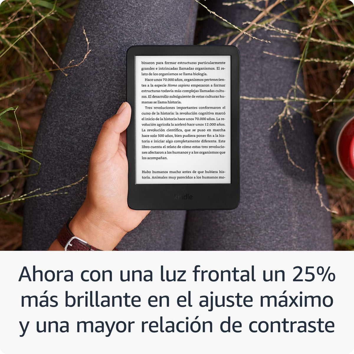 Amazon Kindle 16 GB (modelo más reciente): El Kindle más ligero y compacto, ahora con cambios de página más rápidos y mayor contraste, para una experiencia de lectura mejorada - Negro